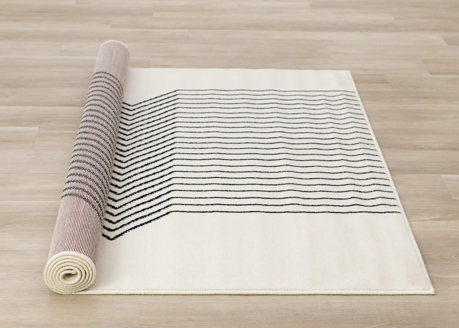 Functional Modern Soundwaves Area Rug - 8' X 11' - White/Black - Image 8