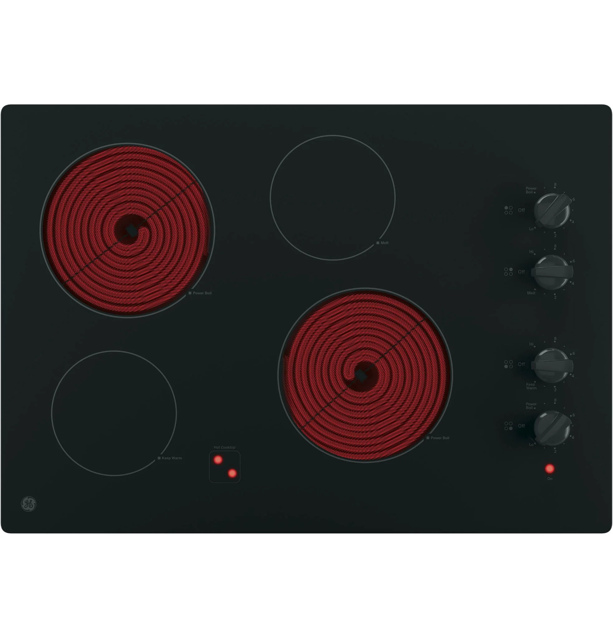 GE Black 30" Knob Control Electric Cooktop- JP3030DWBB - Image 2