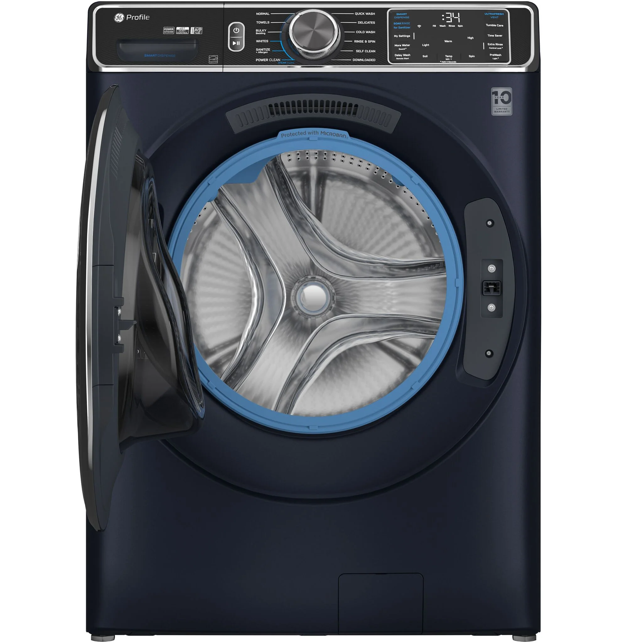GE Profile Blue Sapphire Smart Steam Front Load Washer with SmartDispense (6.1 cu. ft) - PFW870SPVRS - Image 2