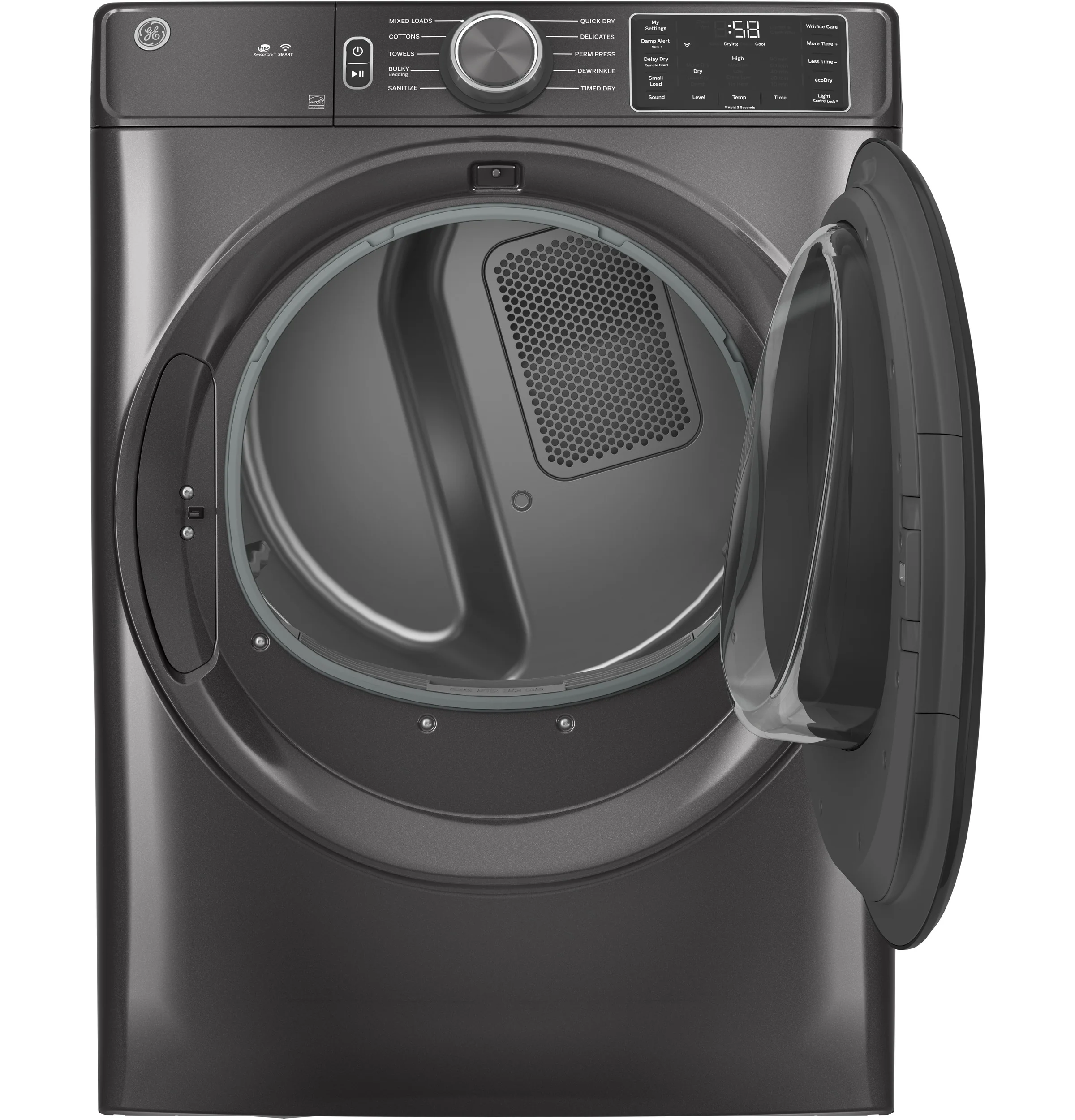 GE Diamond Grey Electric Front Load Dryer (7.8 Cu. Ft.) - GFD55ESMNDG - Image 2