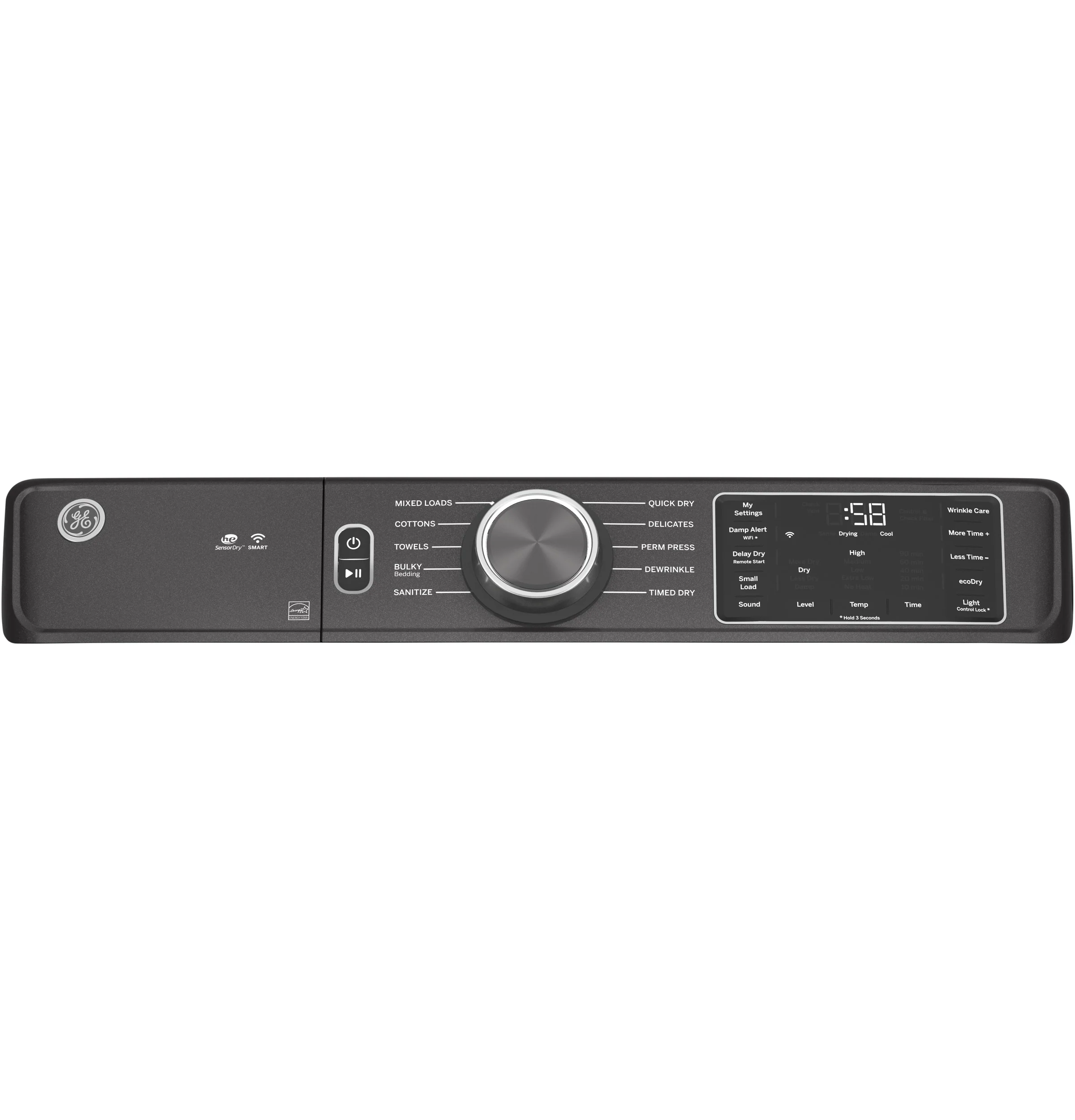 GE Diamond Grey Electric Front Load Dryer (7.8 Cu. Ft.) - GFD55ESMNDG - Image 3