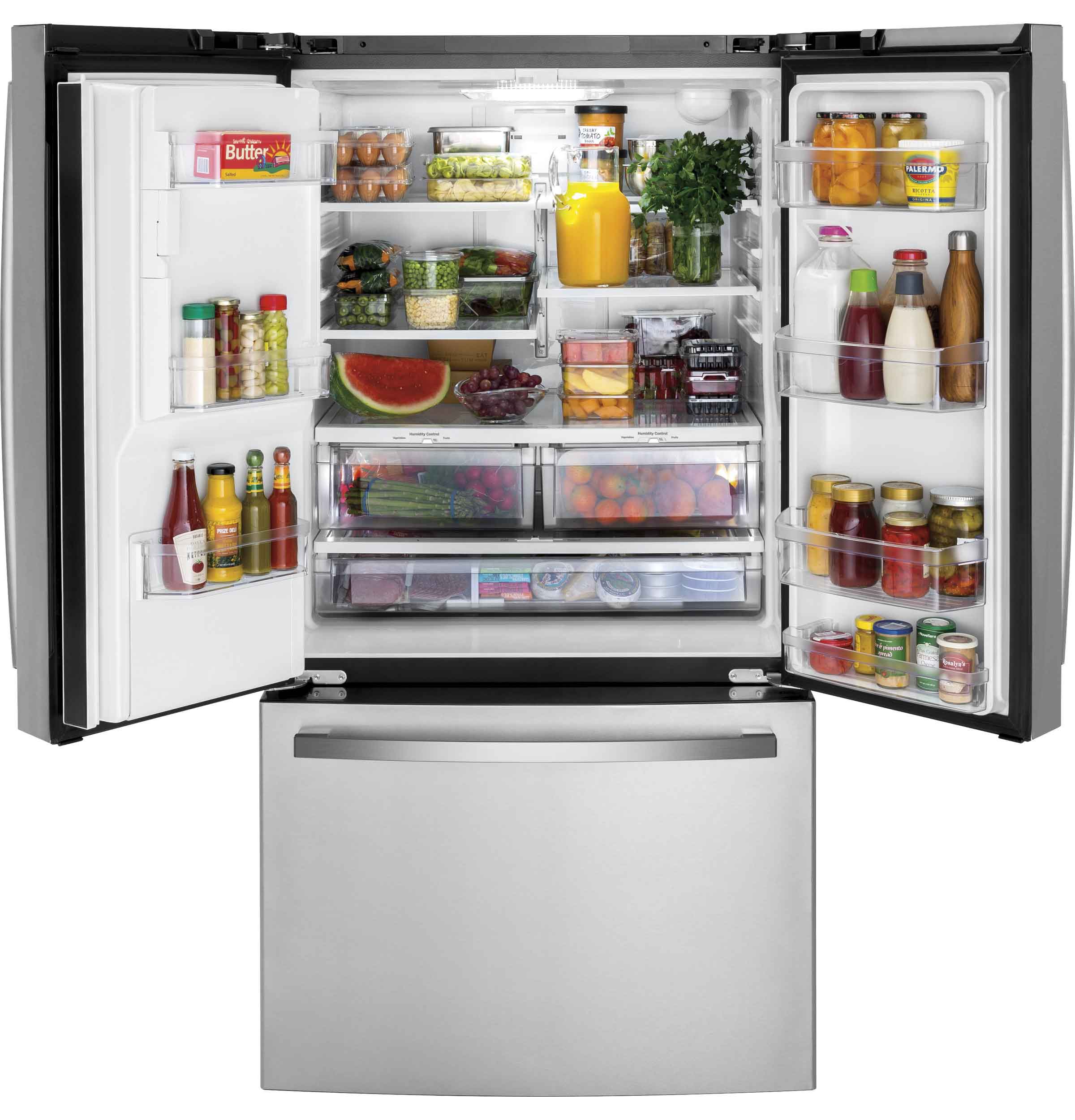 GE 35.75" 25.6 Cu. Ft. Fingerprint Resistant Stainlees Steel French Door Refrigerator - GFE26JYMFS - Image 4