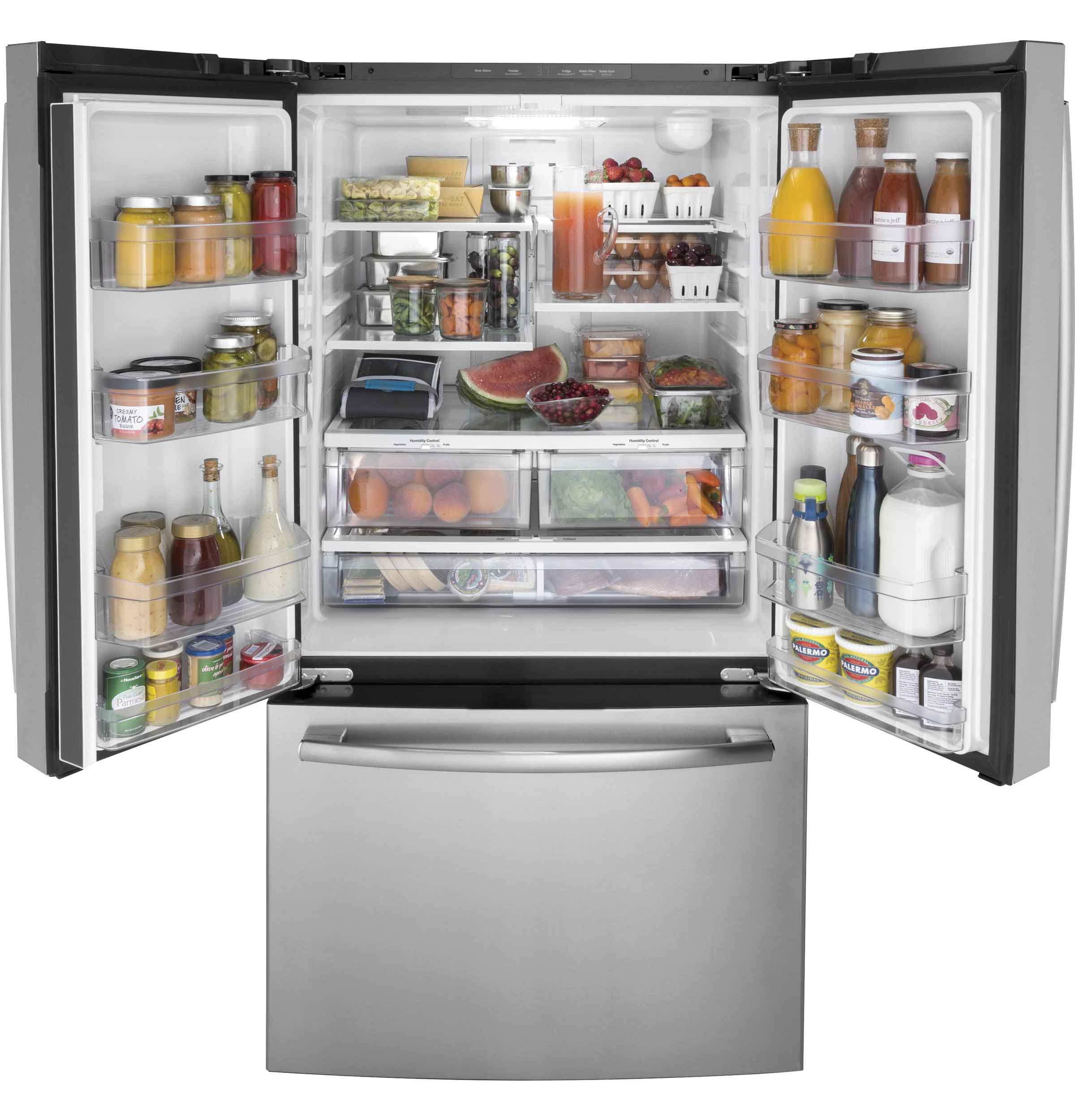 GE 35.75" 26.7 Cu. Ft. Fingerprint Resistant Stainlees Steel French Door Refrigerator - GNE27JYMFS - Image 4