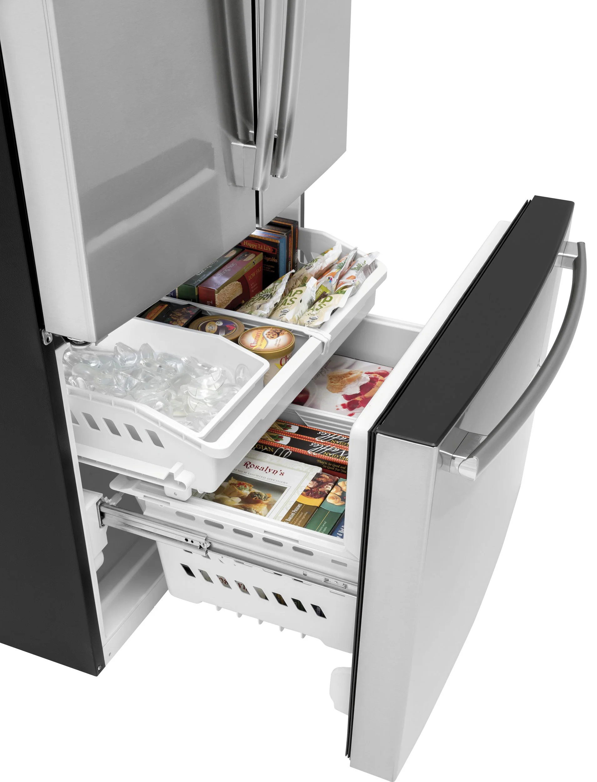 GE 35.75" 26.7 Cu. Ft. Fingerprint Resistant Stainlees Steel French Door Refrigerator - GNE27JYMFS - Image 5