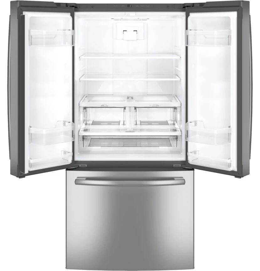 GE 33" 24.8 Cu. Ft. Fingerprint Resistant Stainless French Door Refrigerator - GNE25DYRKFS - Image 3