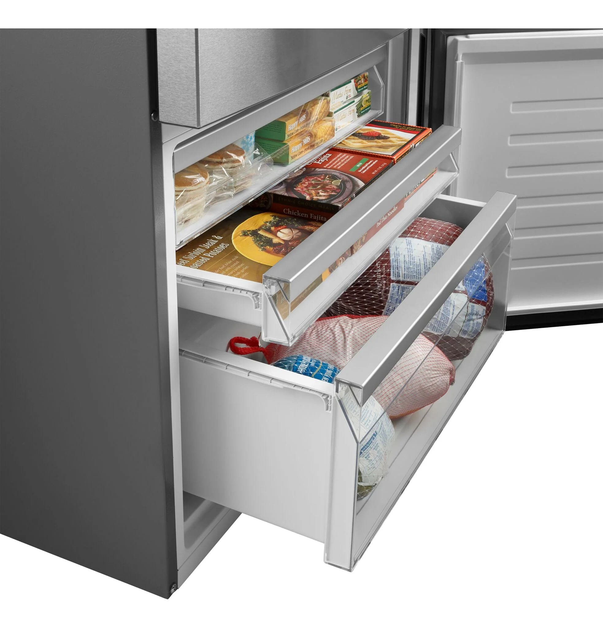 GE 31.25" 17.7 Cu. Ft. Fingerprint Resistant Stainless Steel Bottom-Freezer Refrigerator - GBE17HYRFS - Image 5