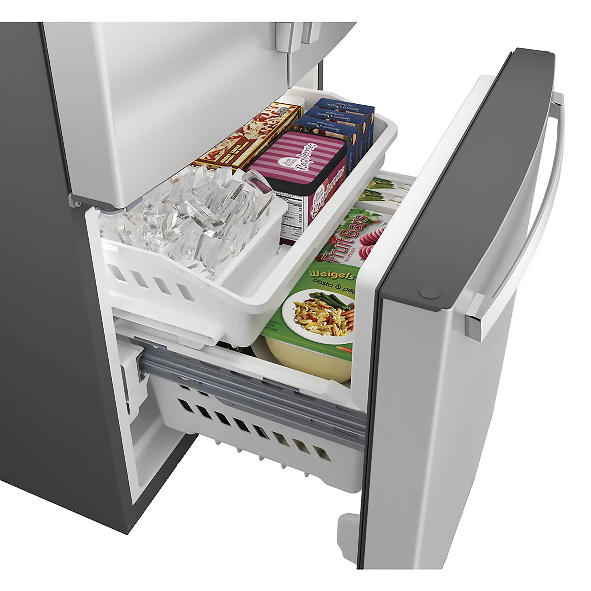 GE 32.75" 24.8 Cu. Ft. Fingerprint Resistant Stainless Steel French Door Refrigerator - GNE25JYKFS - Image 5
