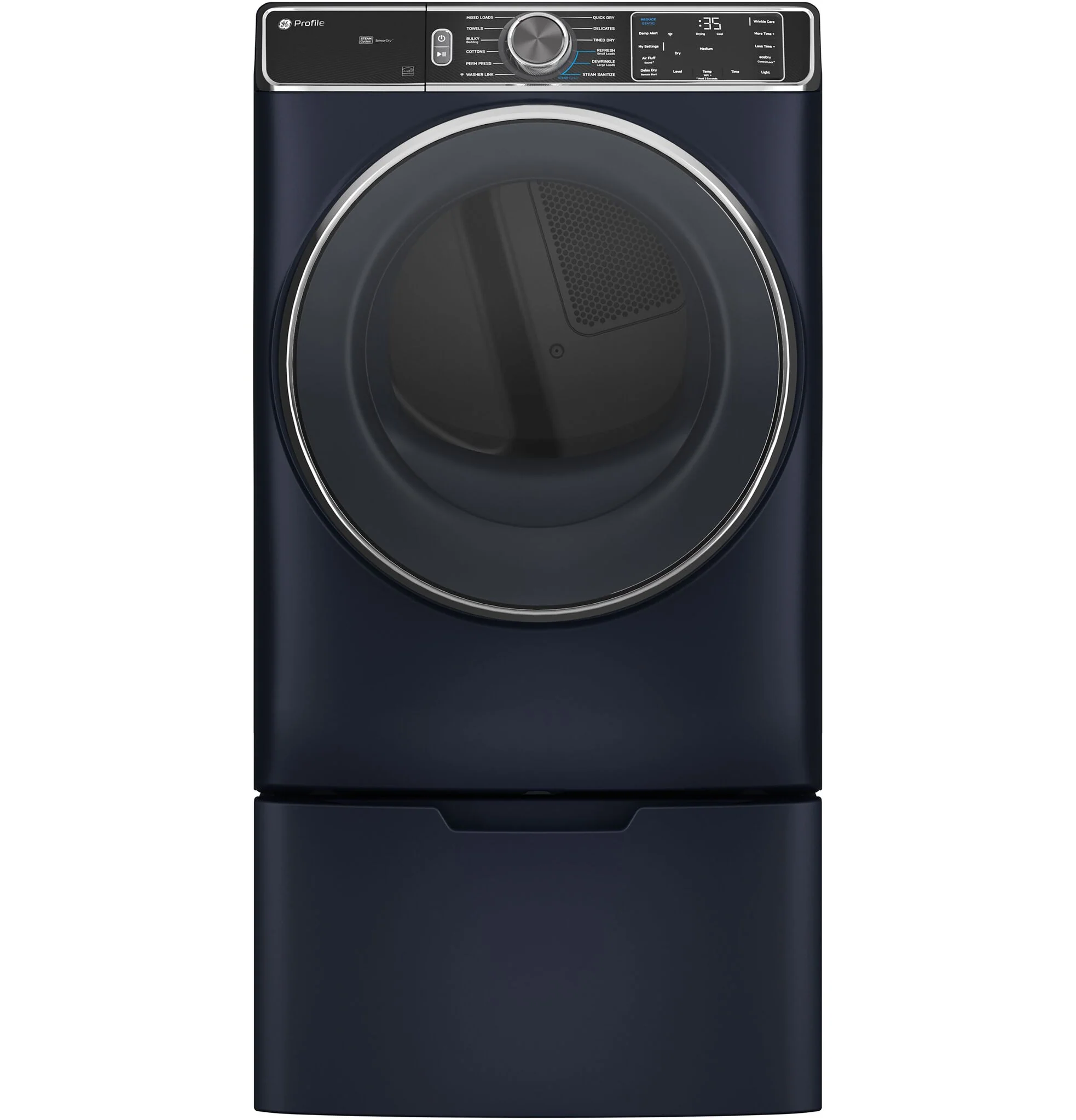 GE Profile™ Blue Sapphire Smart Steam Front Load Electric Dryer with Sanitize Cycle ( 7.8 cu. ft.) - PFD87ESPVRS - Image 4