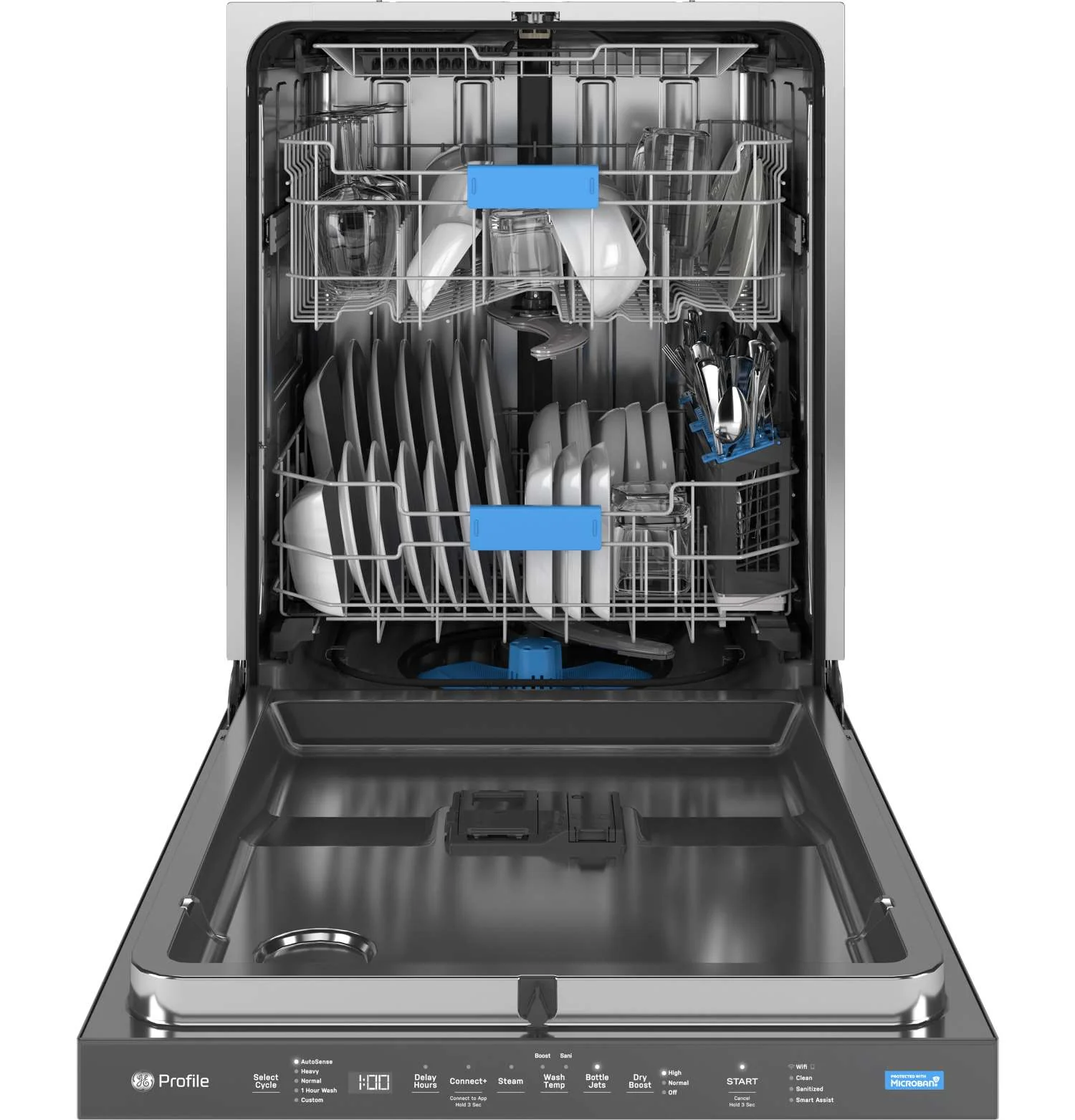 GE Profile 24" Fingerprint Resistant Stainless Smart Dishwasher with Stainless Steel Interior and Third Rack - PDP715SYVFS - Image 3