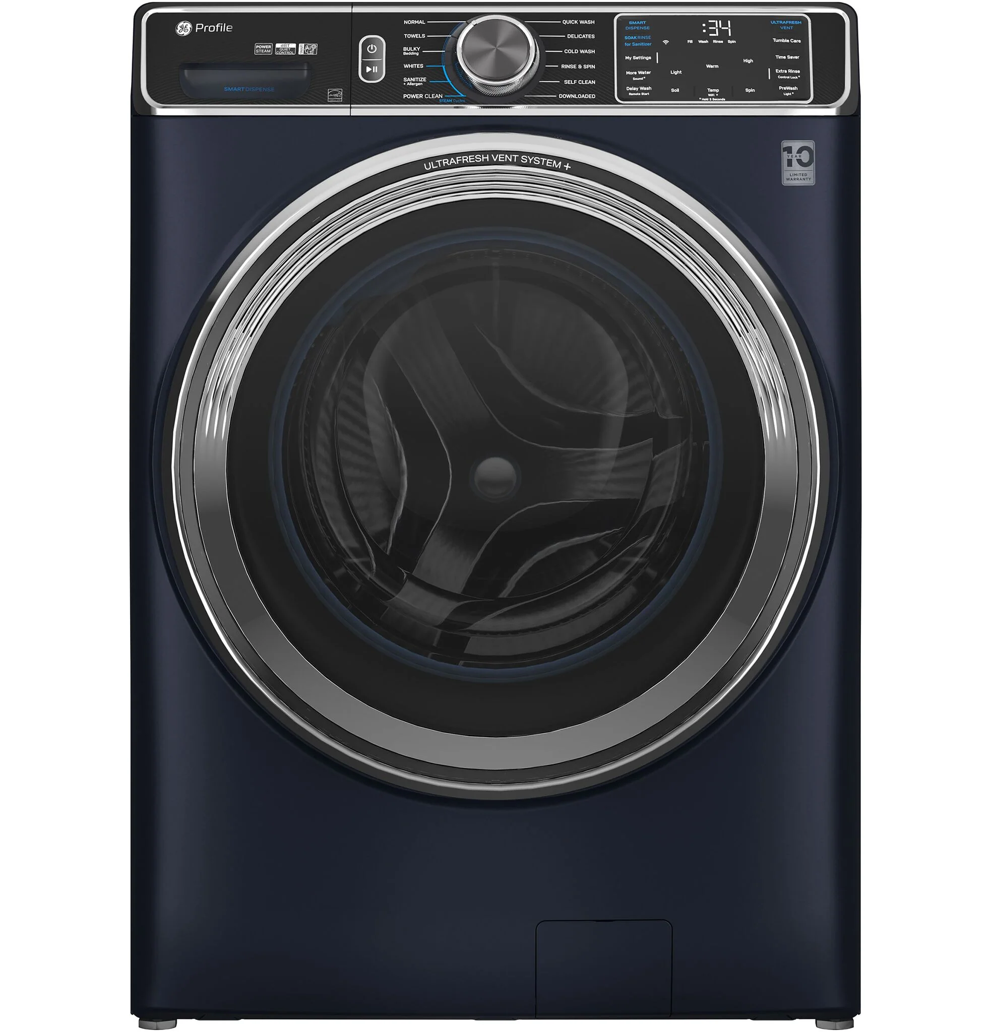 GE Profile Blue Sapphire Smart Steam Front Load Washer (6.1 Cu.Ft.) & Electric Dryer (7.8 Cu.Ft.) - PFW870SPVRS/PFD87ESPVRS - Image 2