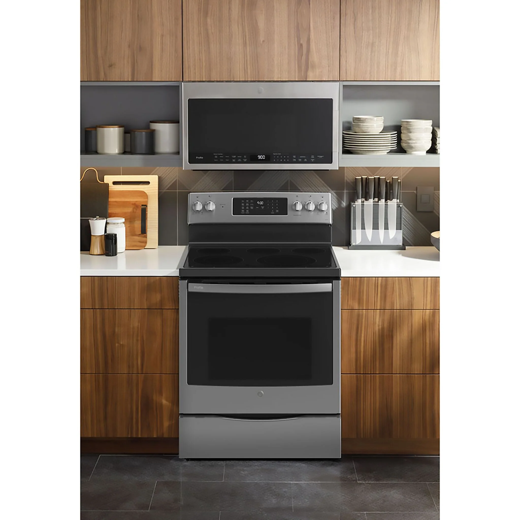 GE Profile Fingerprint Resistant Stainless Steel Freestanding Electric Range with True Convection & No-Preheat Air Fry (6.2 cu.ft.)- PCB900YVFS - Image 3