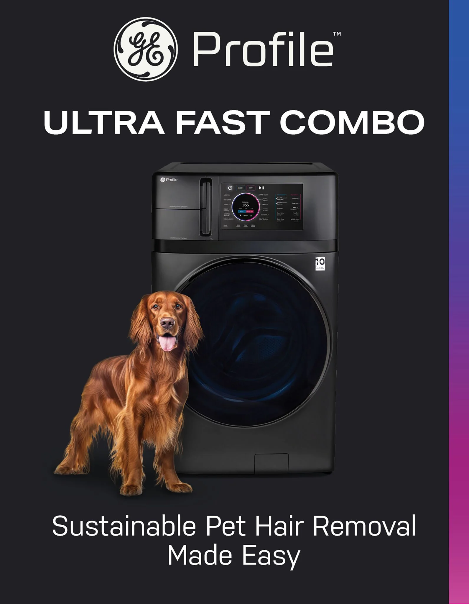 GE Profile Graphite 28" UltraFast All-in-One Washer/Dryer with Ventless Heat Pump (5.5 Cu.Ft.)- PFQ97HSPVDS - Image 6