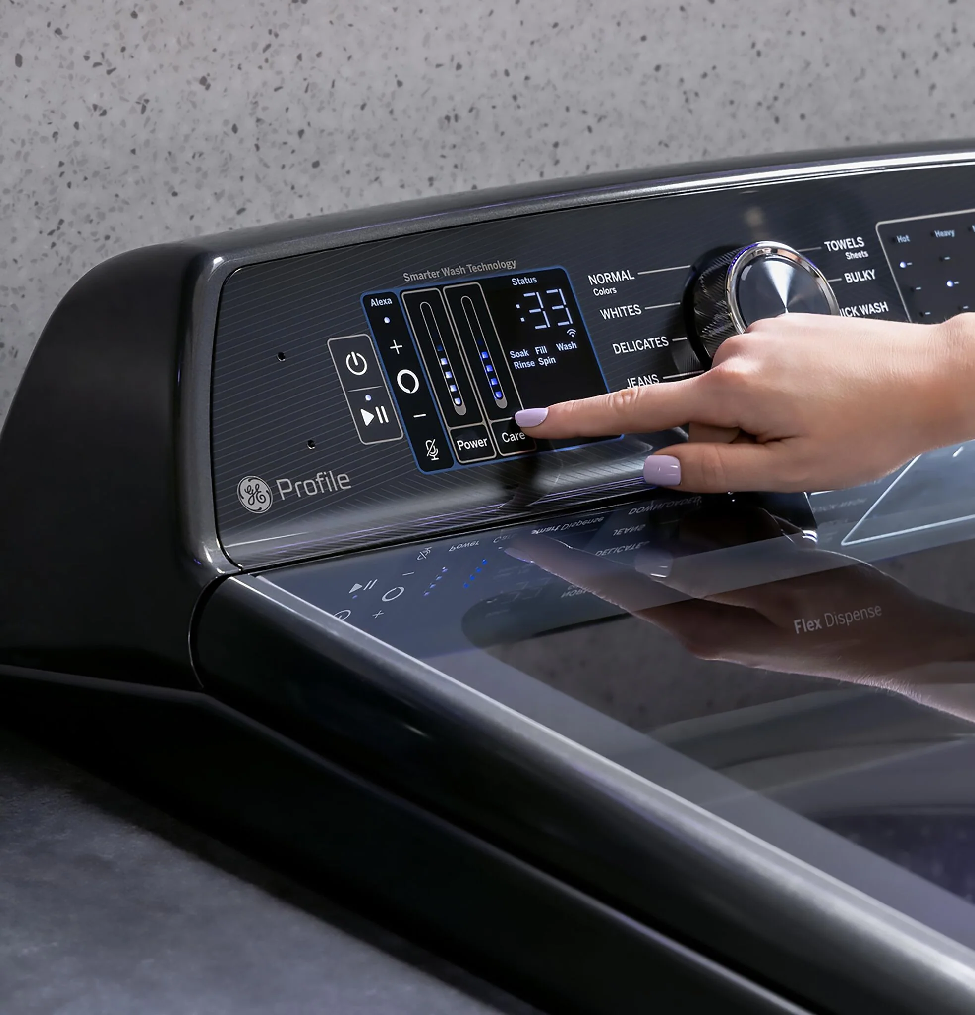 GE Profile Sapphire Blue Top Load IEC Washer with Smarter Wash Technology (6.2 cu. ft.) - PTW800BPWRS - Image 9