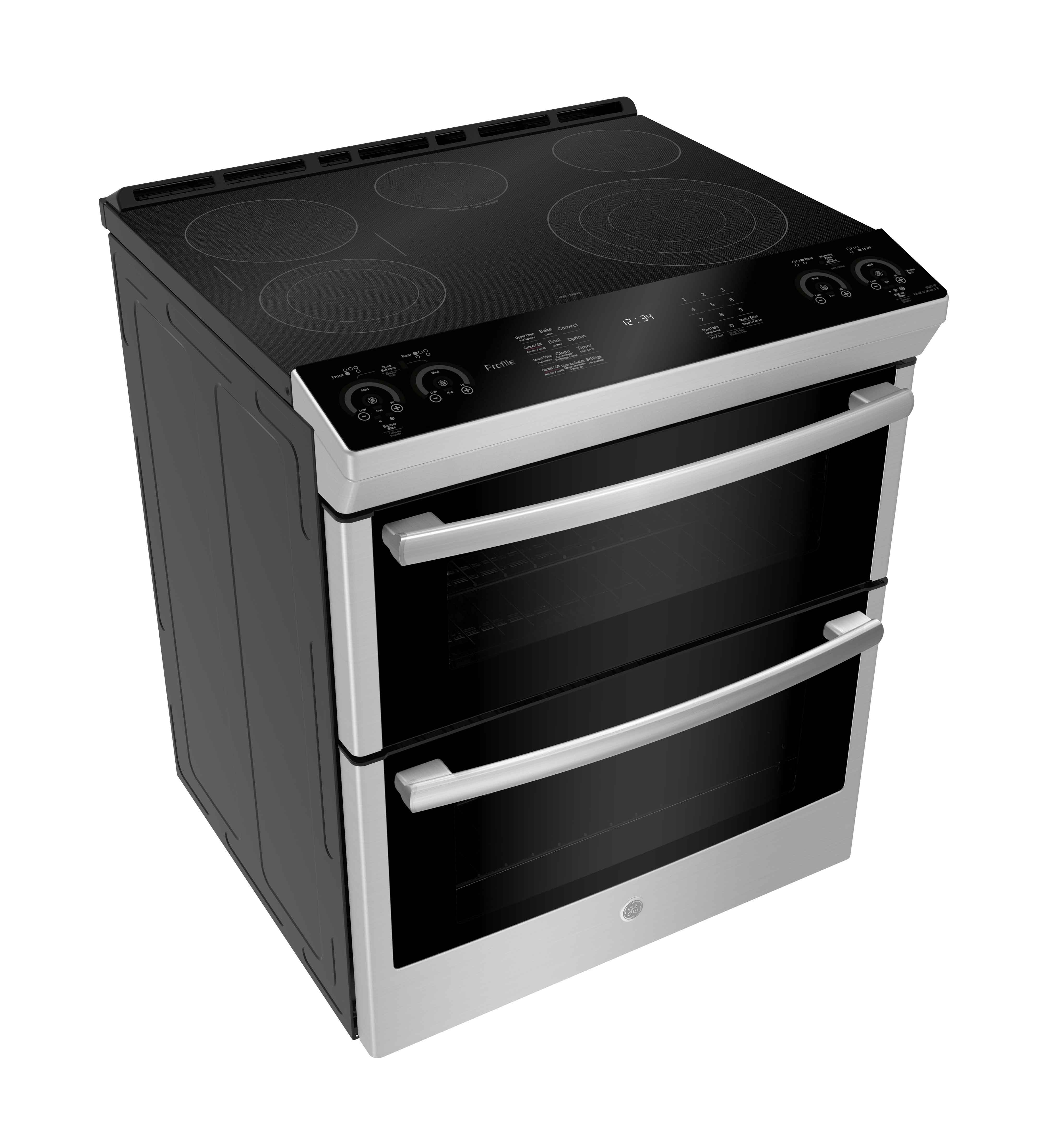 GE Profile Stainless Steel 30" Slide-In Electric Double Oven Range with Air Fry and Self Clean Racks (6.7 Cu. Ft.) - PCS980YMFS - Image 3
