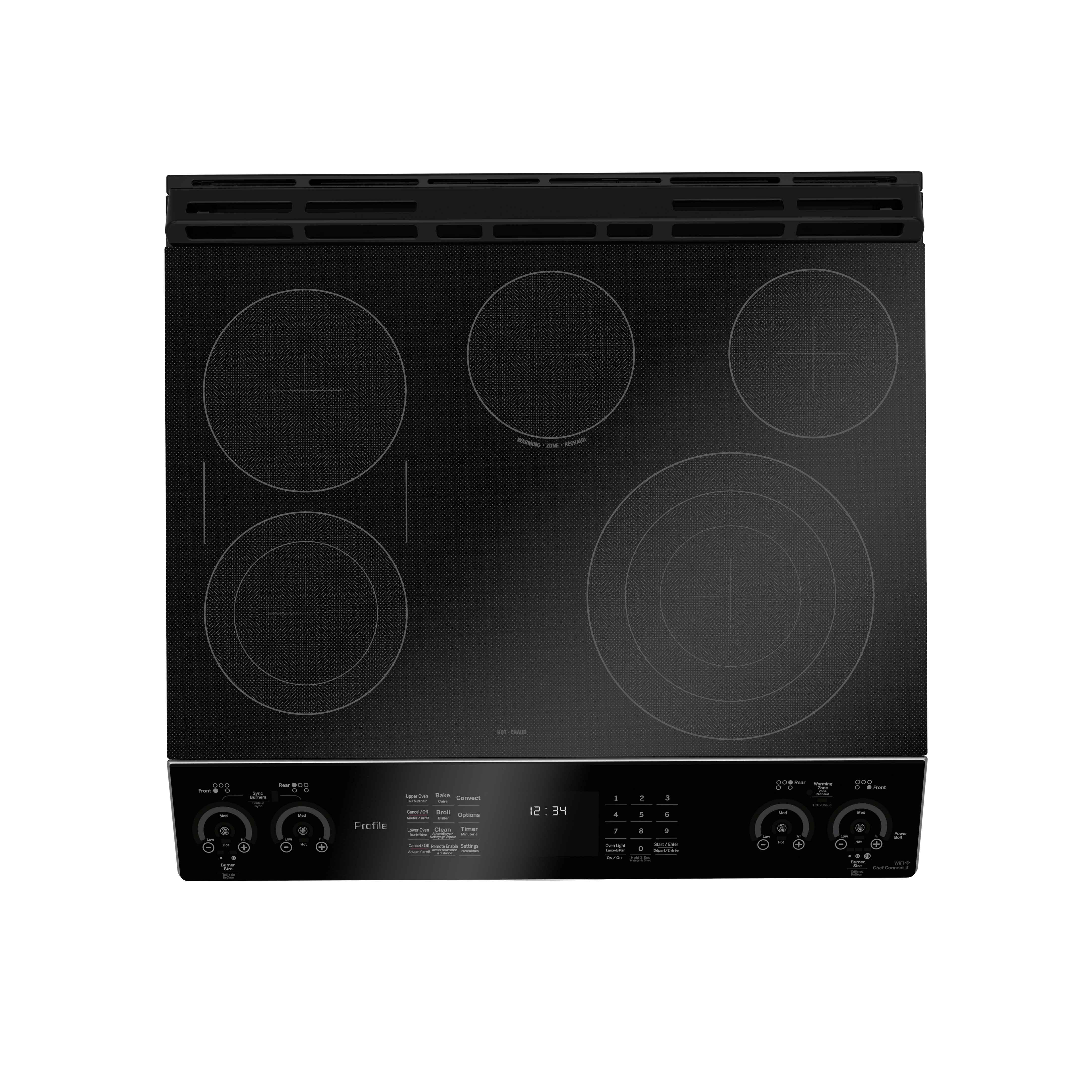 GE Profile Stainless Steel 30" Slide-In Electric Double Oven Range with Air Fry and Self Clean Racks (6.7 Cu. Ft.) - PCS980YMFS - Image 4