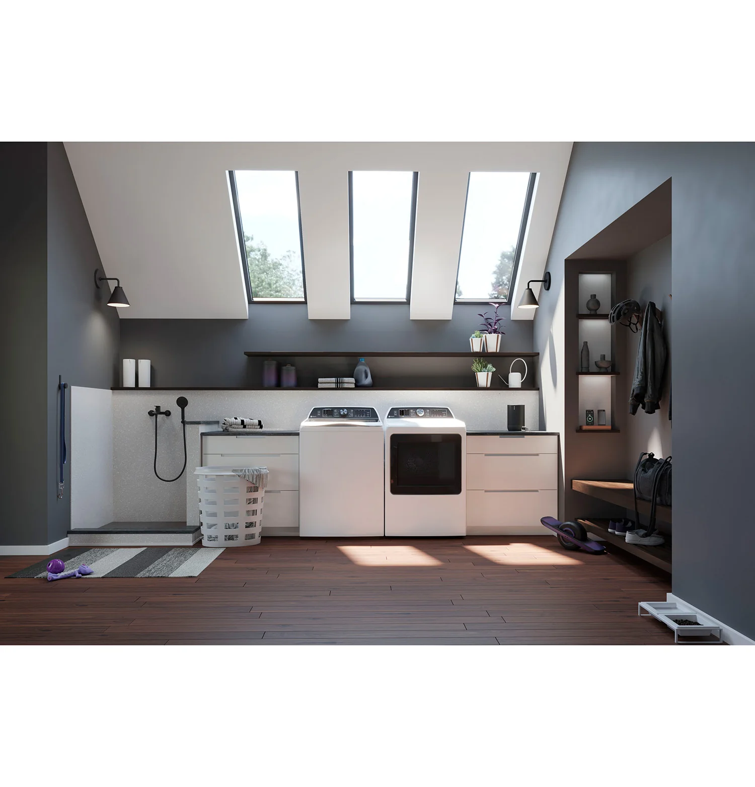 GE Profile White Electric Dryer with Sanitize Cycle (7.4 Cu. Ft) - PTD70EBMTWS - Image 7