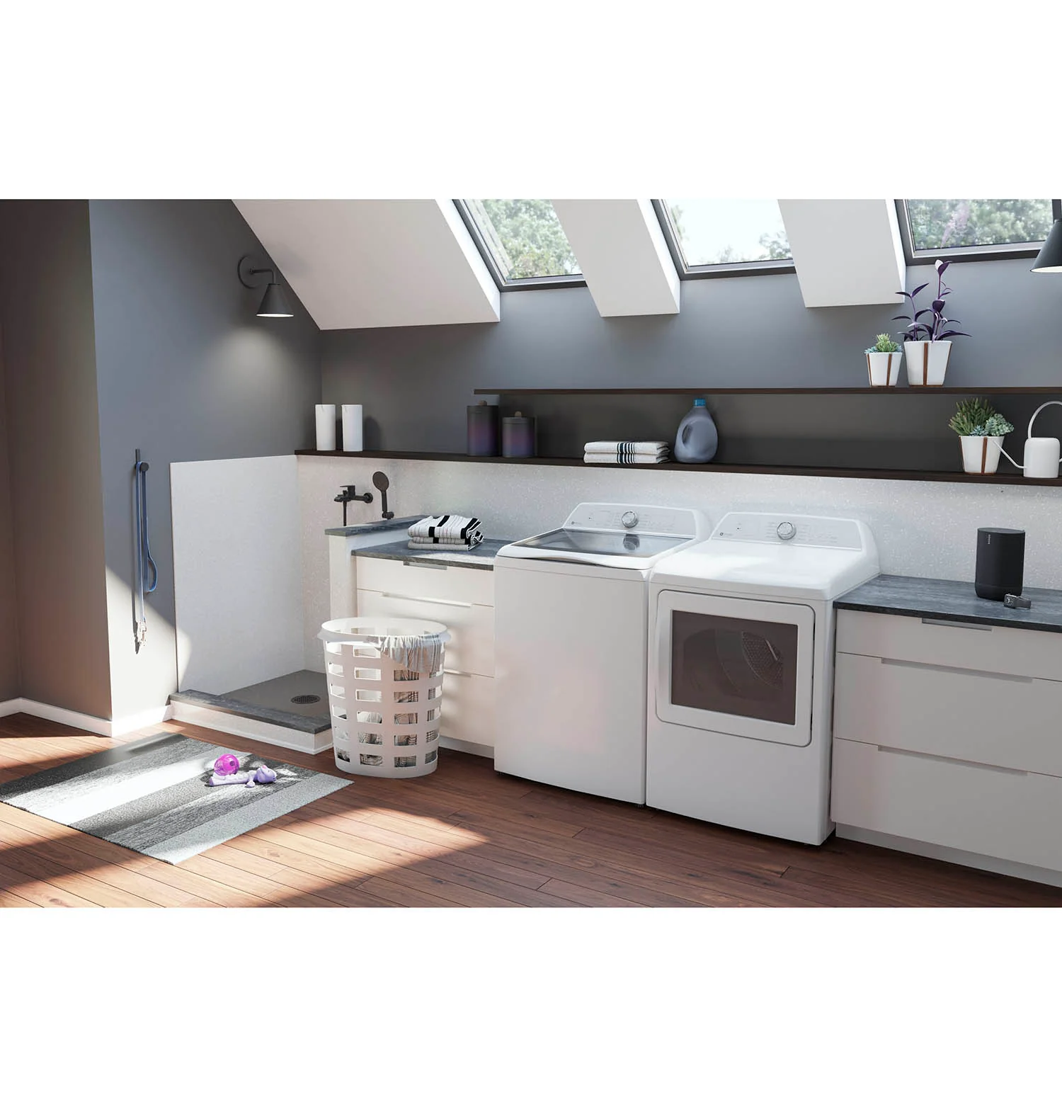GE Profile White Top Load Washer (5.8 IEC cu. ft.) & GE Profile White Electric Dryer (7.4 cu. ft.) - PTW600BSRWS/PTD60EBMRWS - Image 2
