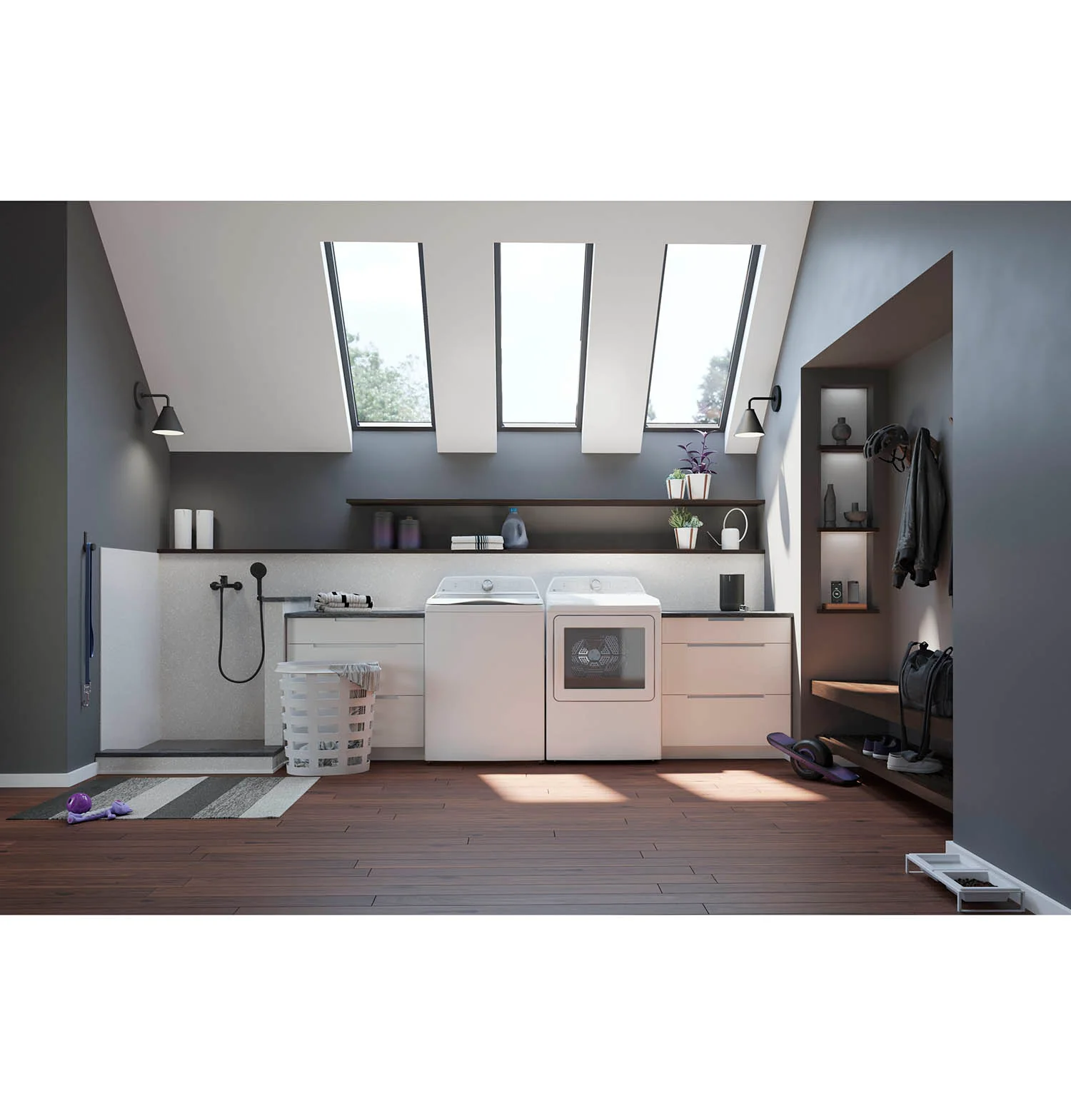 GE Profile White Top Load Washer (5.8 IEC cu. ft.) & GE Profile White Gas Dryer (7.4 cu. ft.) - PTW600BSRWS/PTD60GBSRWS - Image 2