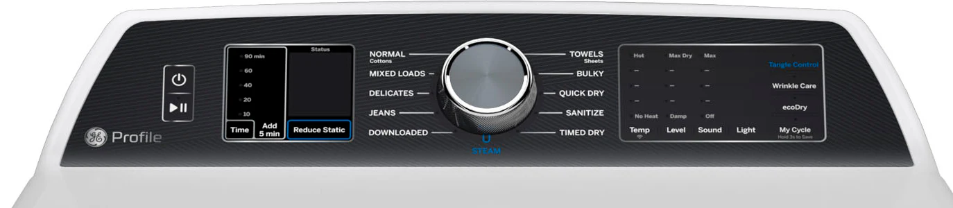 GE Profile White Top Load Washer (6.2 cu.ft.) & Electric Dryer with Sanitize Cycle (7.4 Cu. Ft) - PTW705BSTWS/PTD70EBMTWS - Image 7