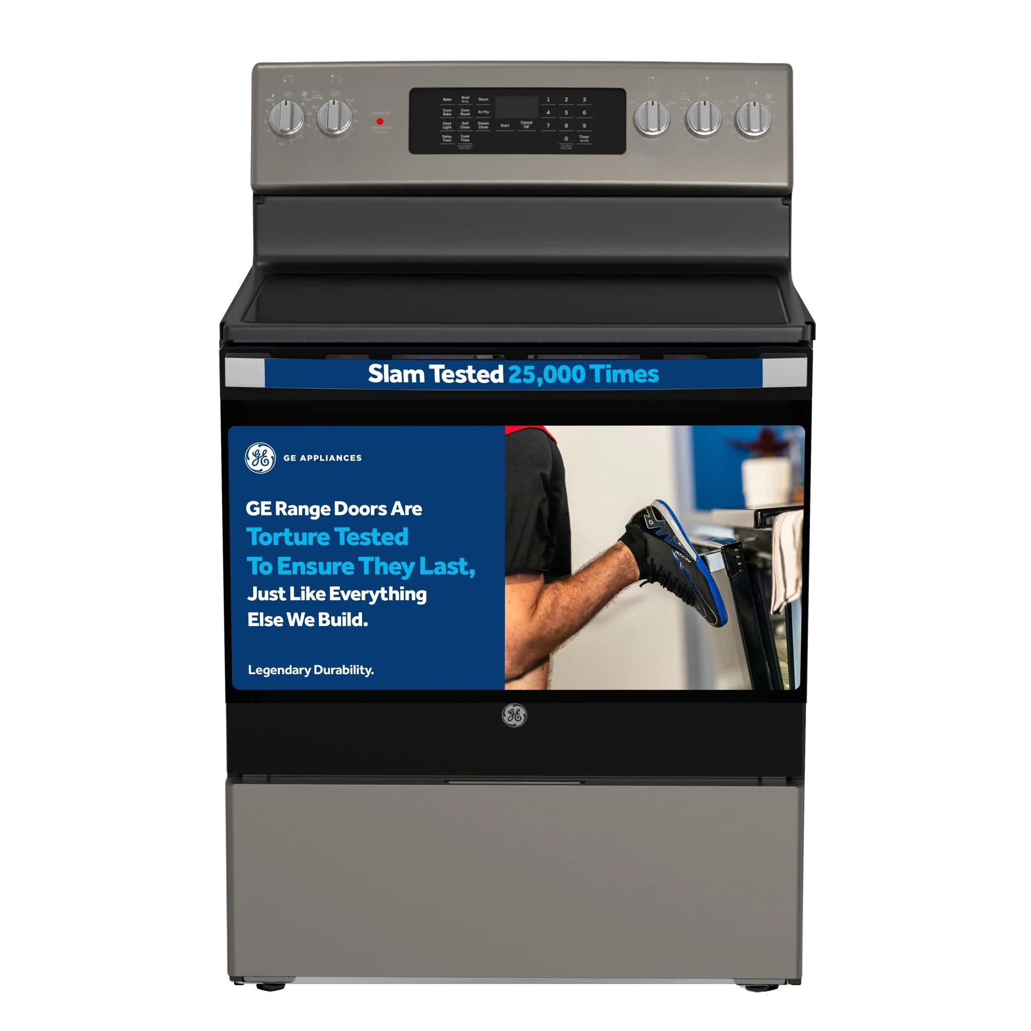 GE Slate Freestanding Electric Convection Range with No-Preheat Air Fry (5.0 Cu. Ft.) - JCB840ETES - Image 6
