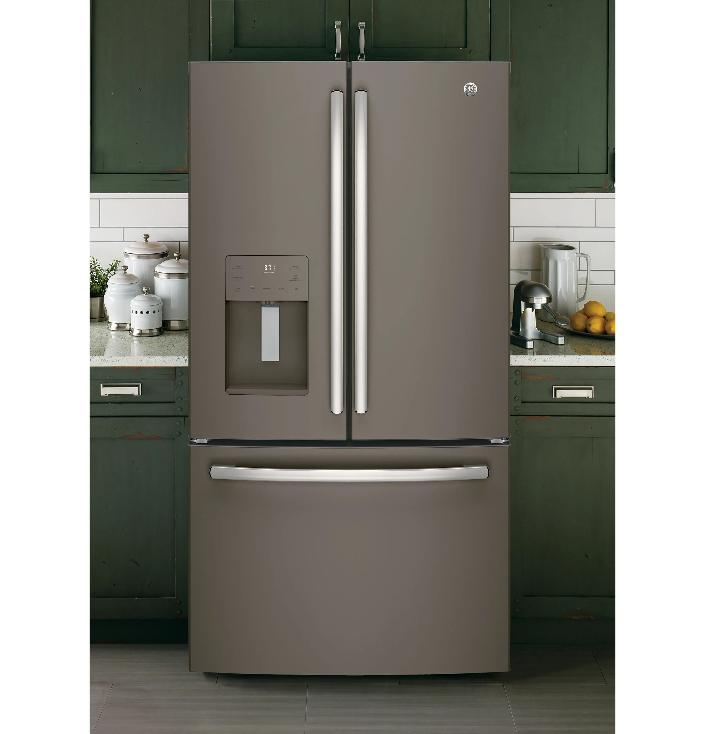 GE 35.75" 25.6 Cu. Ft. Slate French Door Refrigerator - GFE26JMMES - Image 11