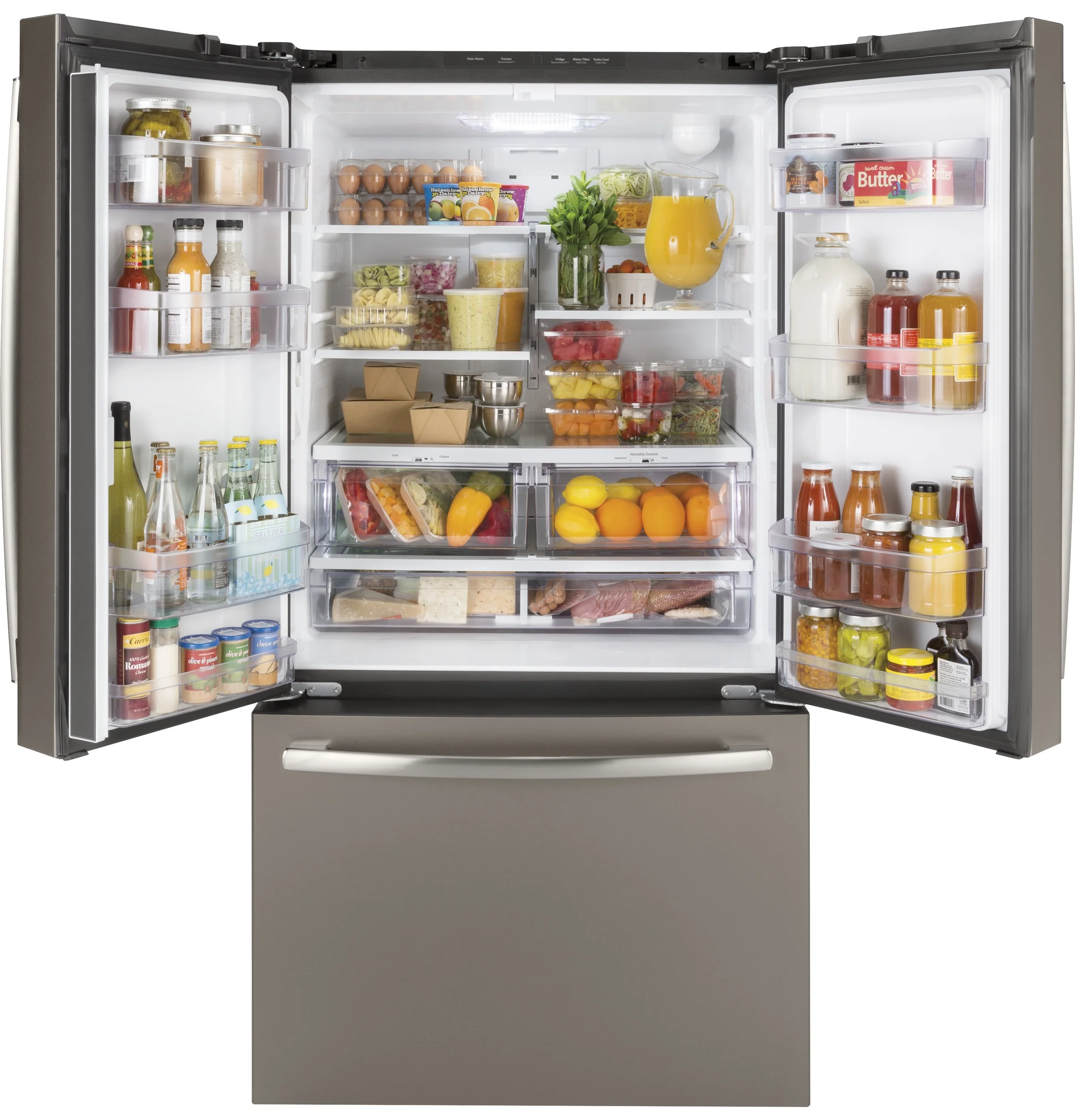 GE 36" 27 Cu. Ft. Slate French Door Refrigerator - GNE27JMMES - Image 4