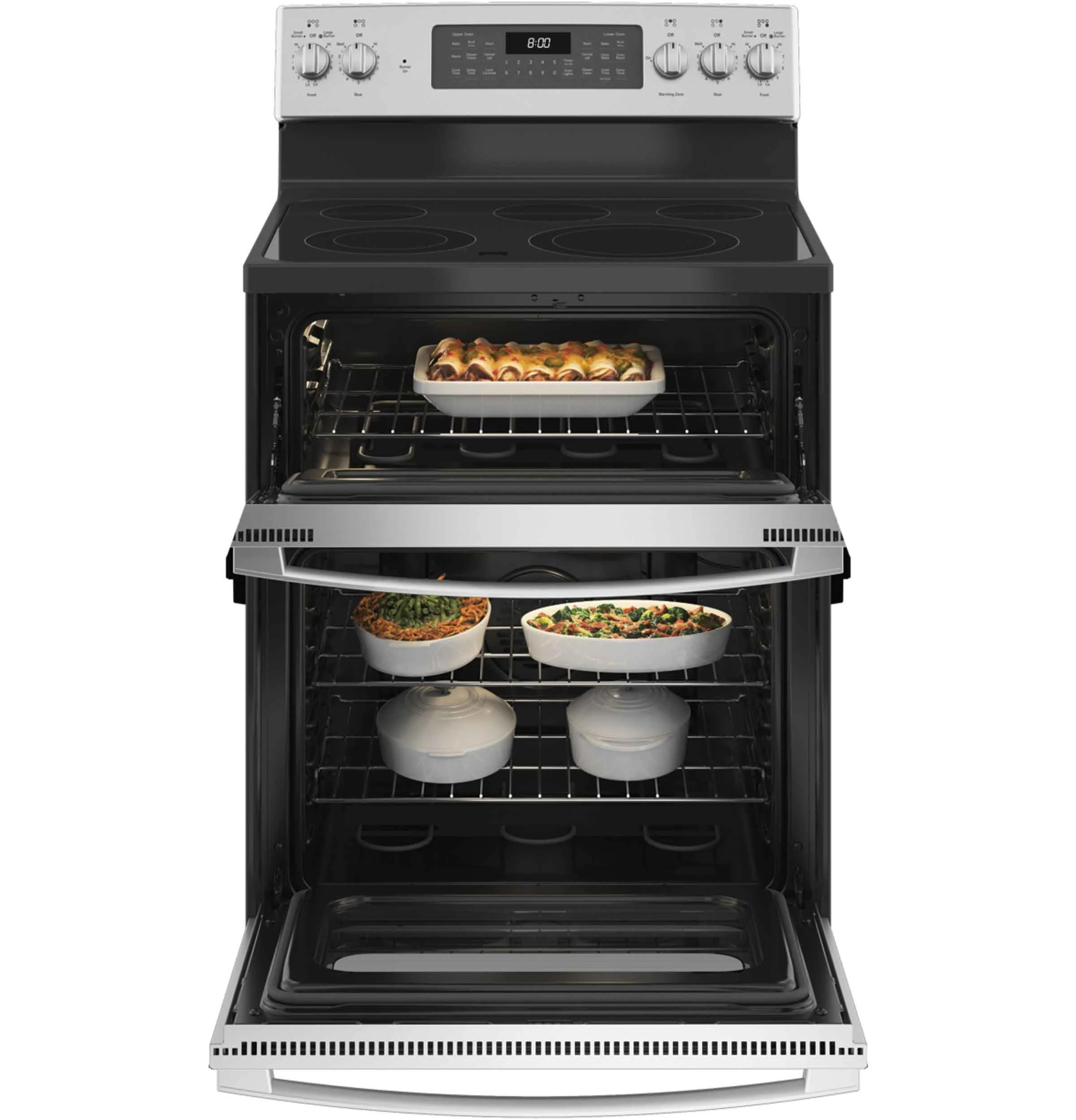 GE Stainless Steel 30'' Freestanding Double Oven Electric Range (6.6 Cu.Ft) - JBS86SPSS - Image 3