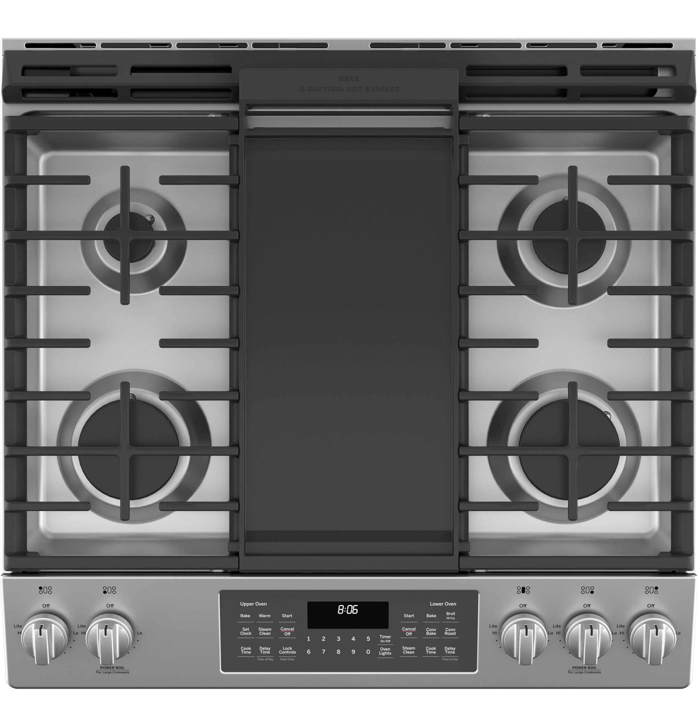GE Stainless Steel 30" Slide-In Double-Oven Gas Range with Air Fry (6.7 Cu.Ft.) - JCGSS86SPSS - Image 4