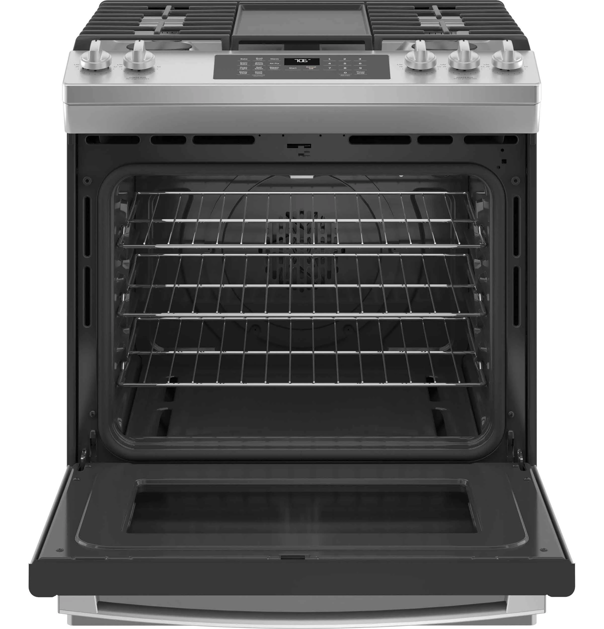 GE Stainless Steel 30" Slide-In Gas Convection Range with Air Fry (5.6 Cu. Ft.) - JCGS760SPSS - Image 2