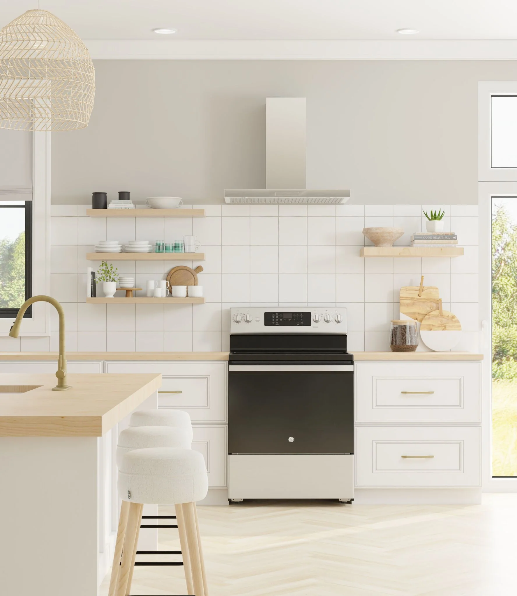 GE Stainless Steel Free-Standing Electric Convection Range with No-Preheat Air Fry (5.0 cu.ft) - JCB840STSS - Image 4