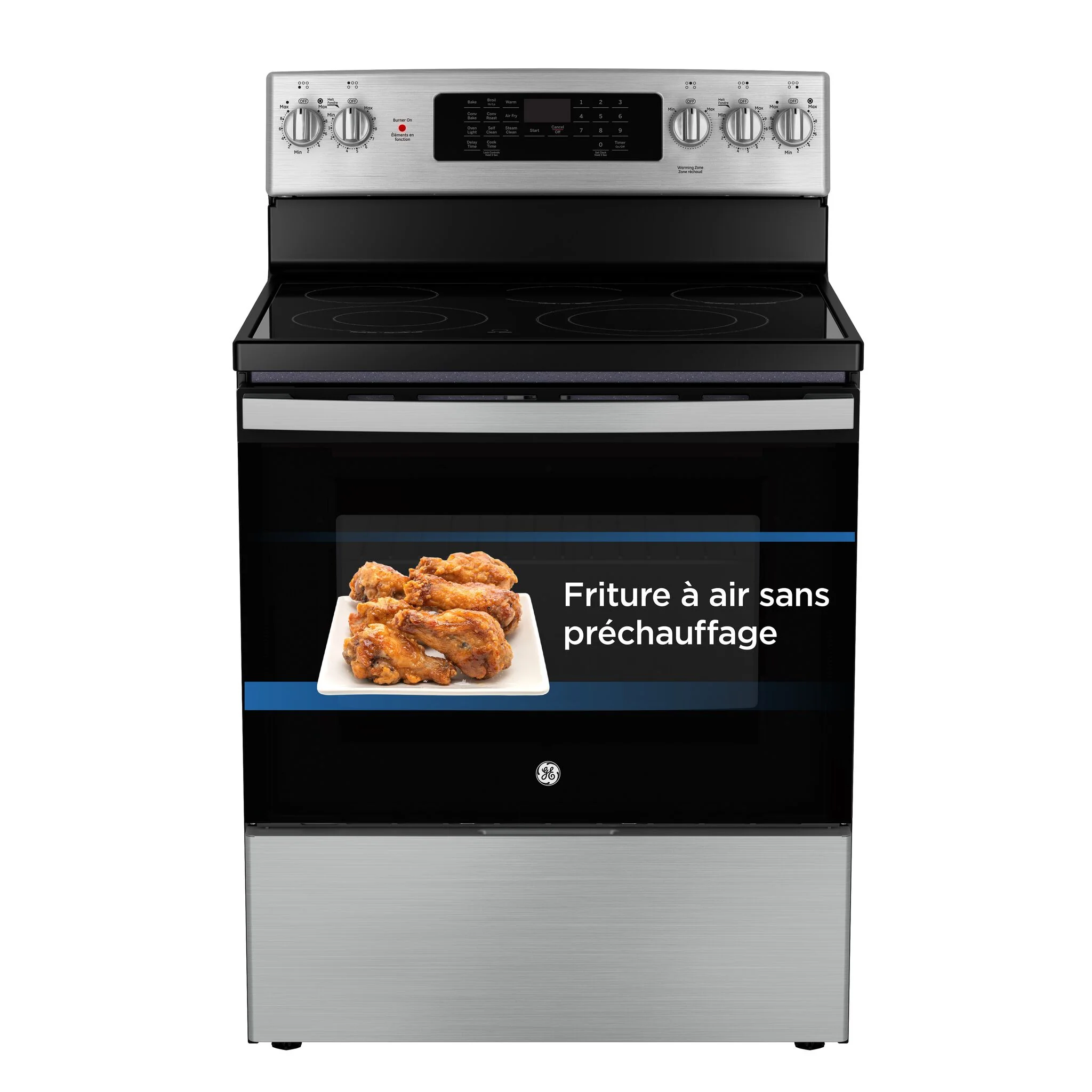 GE Stainless Steel Free-Standing Electric Convection Range with No-Preheat Air Fry (5.0 cu.ft) - JCB840STSS - Image 6