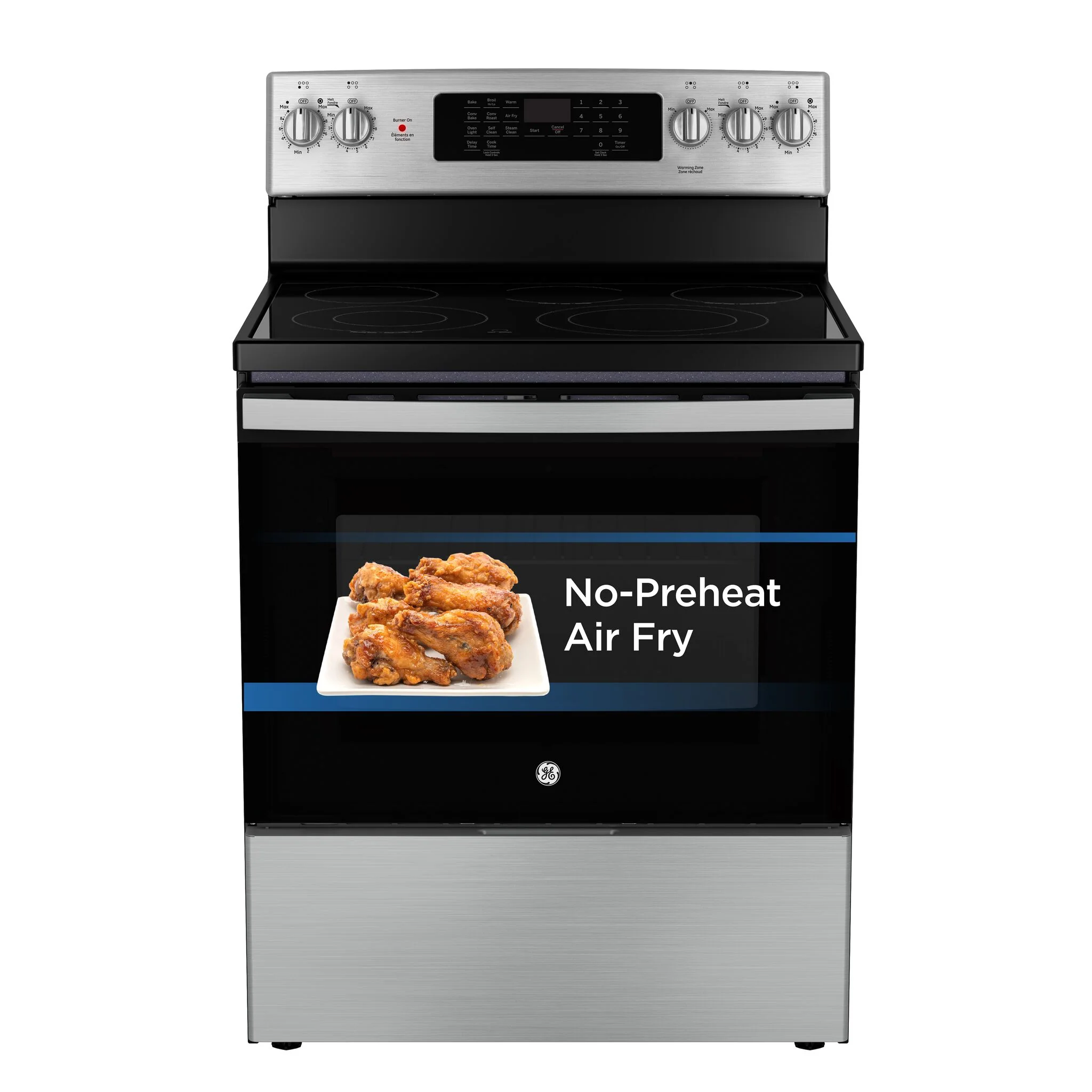 GE Stainless Steel Free-Standing Electric Convection Range with No-Preheat Air Fry (5.0 cu.ft) - JCB840STSS - Image 7