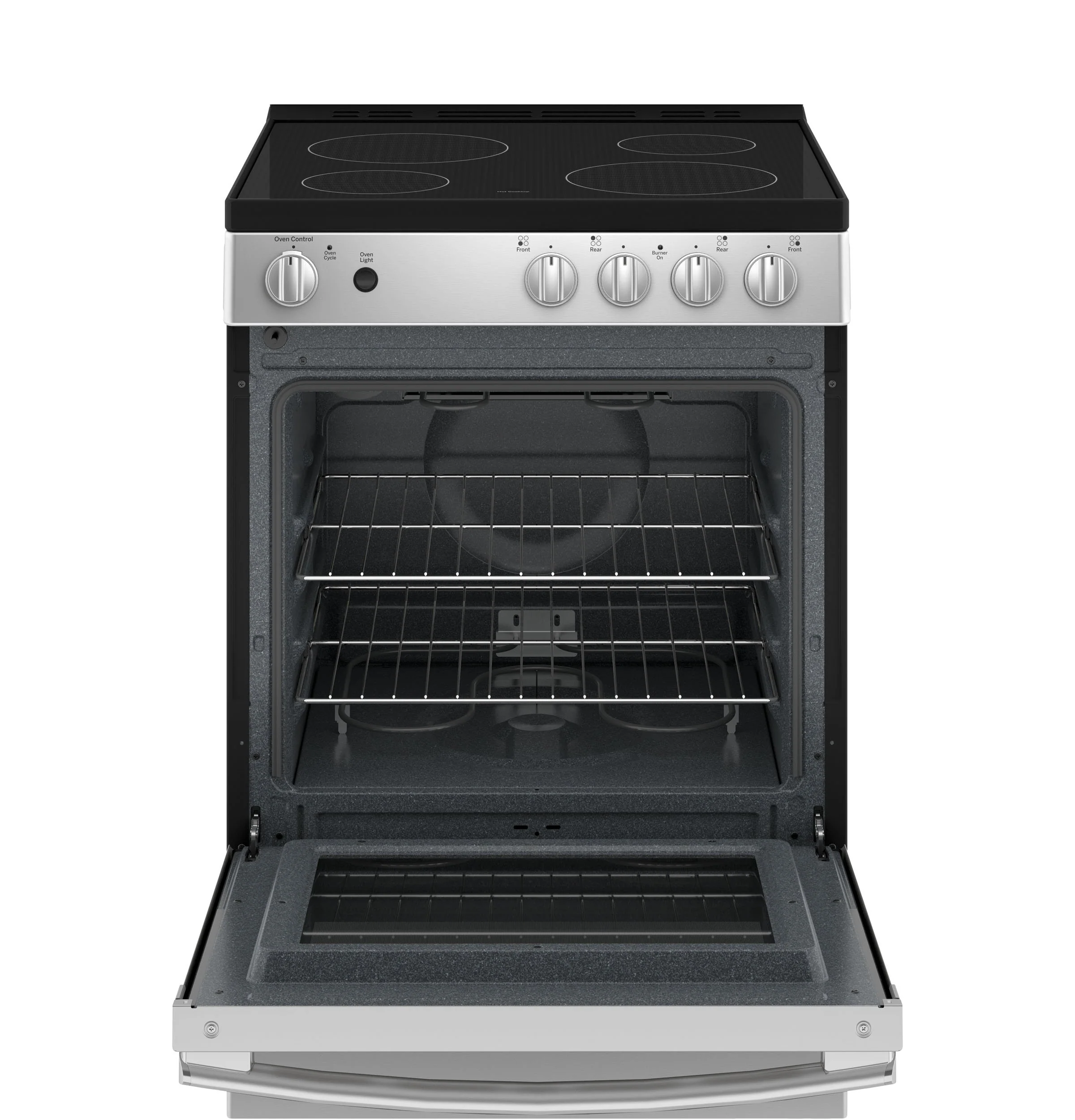 GE Stainless Steel Loft Kitchen Package with Bottom-Freezer Refrigerator, Electric Range & Compact Dishwasher - Image 5