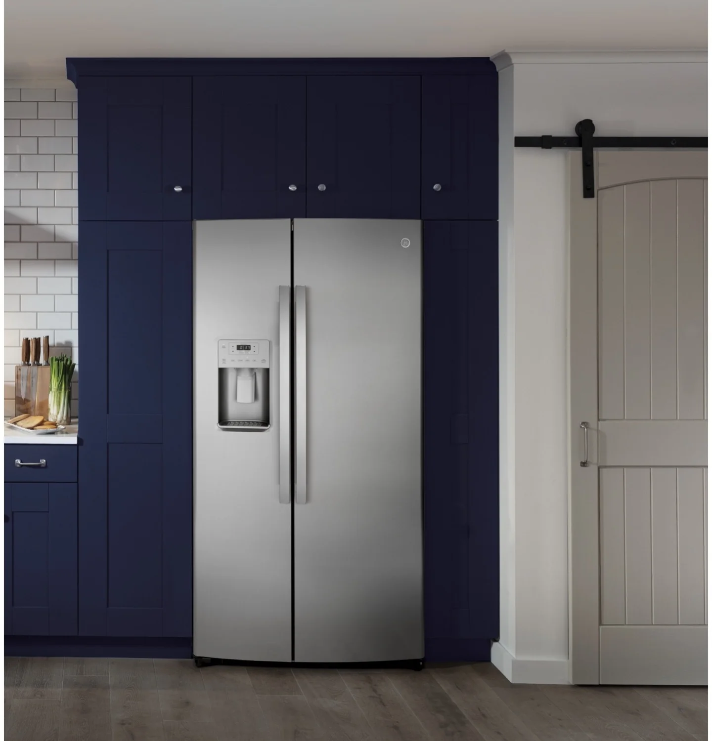 GE 35.75" 25.1 Cu. Ft. Stainless Steel Side-By-Side Refrigerator - GSS25IYNFS - Image 2