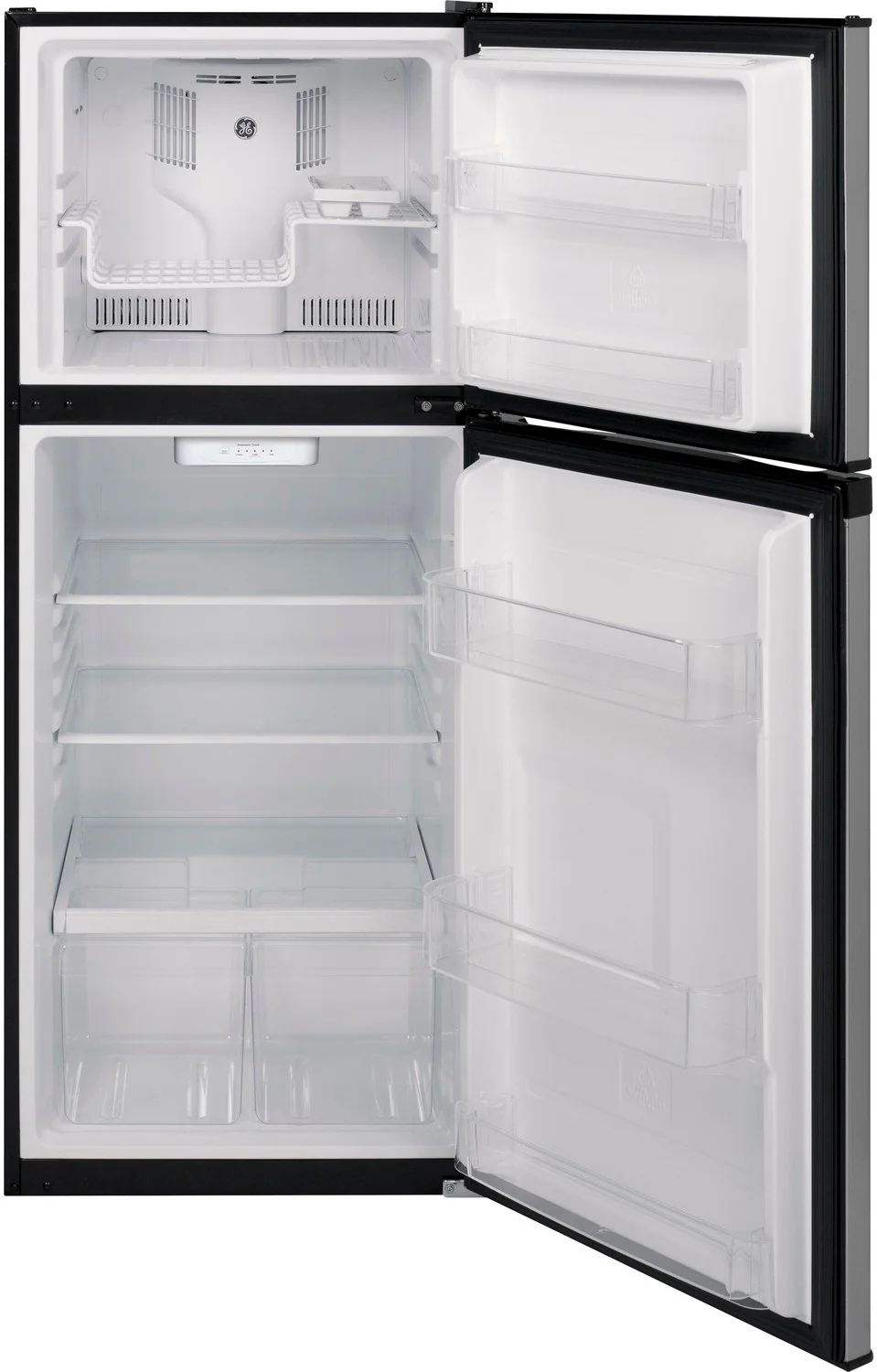 GE 24" 11.55 Cu. Ft. Stainless Steel Top-Freezer Refrigerator - GPE12FSKSB - Image 2