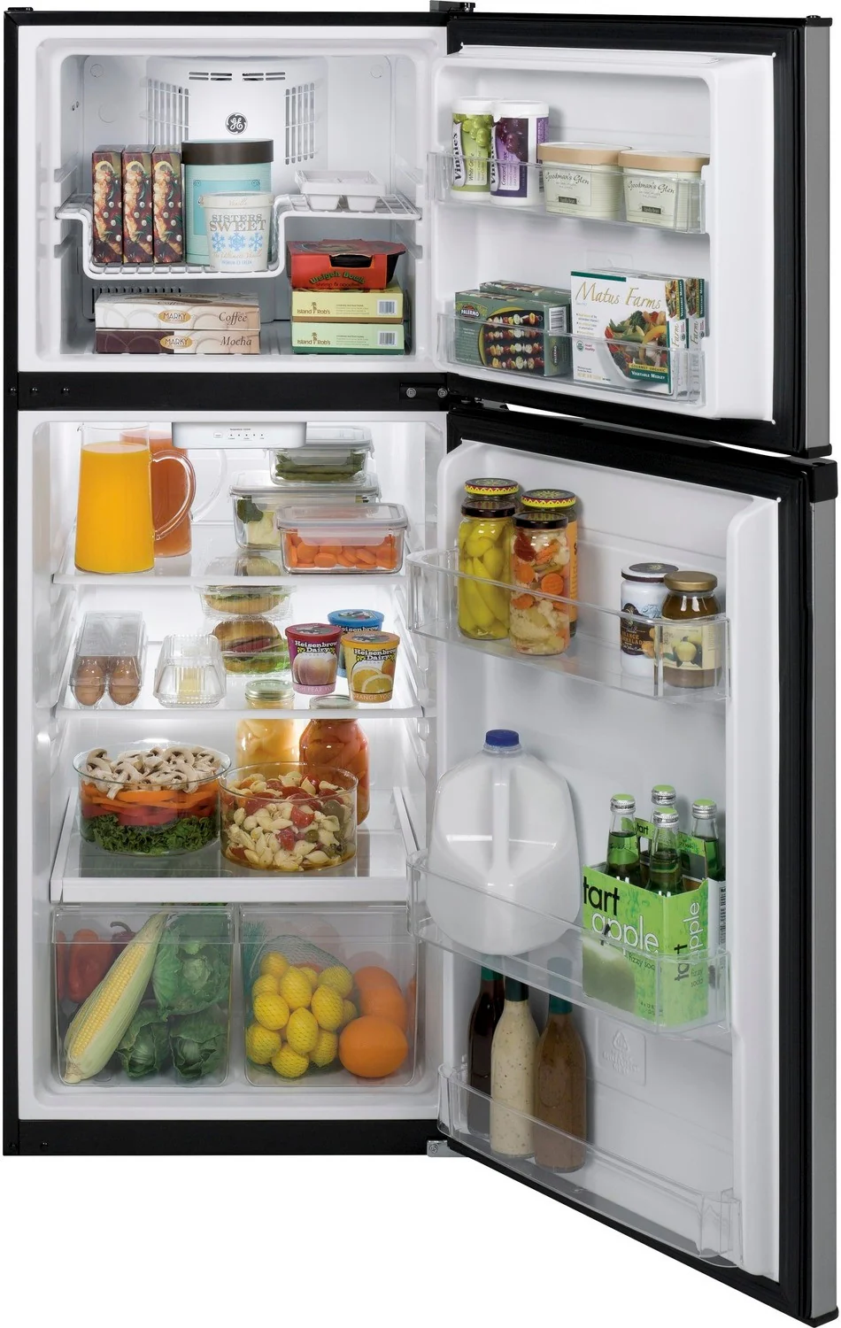 GE 24" 11.55 Cu. Ft. Stainless Steel Top-Freezer Refrigerator - GPE12FSKSB - Image 3