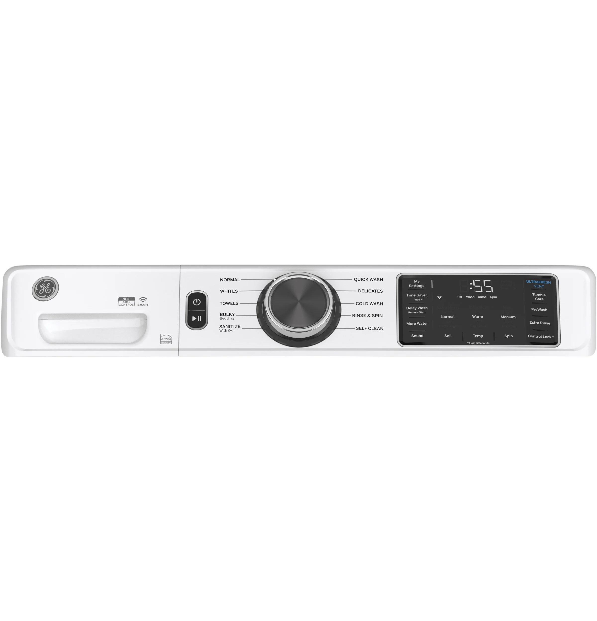 GE White Front Load Washer (5.5 Cu. Ft.) - GFW550SMNWW - Image 3