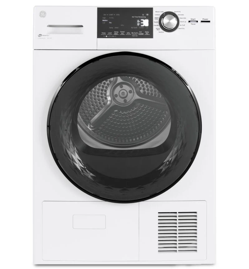 GE White Front Load Washer with Steam (2.8 IEC Cu.Ft.) & Ventless Condenser Electric Dryer (4.1 Cu.Ft.) - GFW148SSMWW/GFT14JSIMWW - Image 6