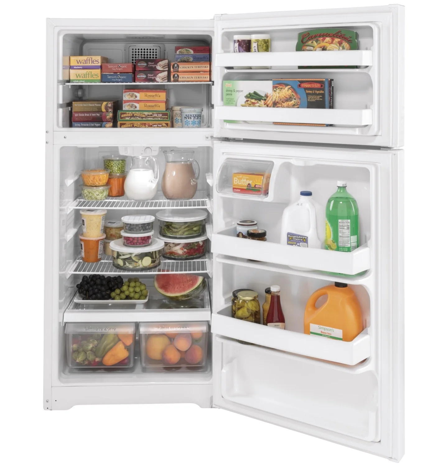 GE 28" 15.6 Cu. Ft. White Top-Freezer Refrigerator - GTE16DTNRWW - Image 3