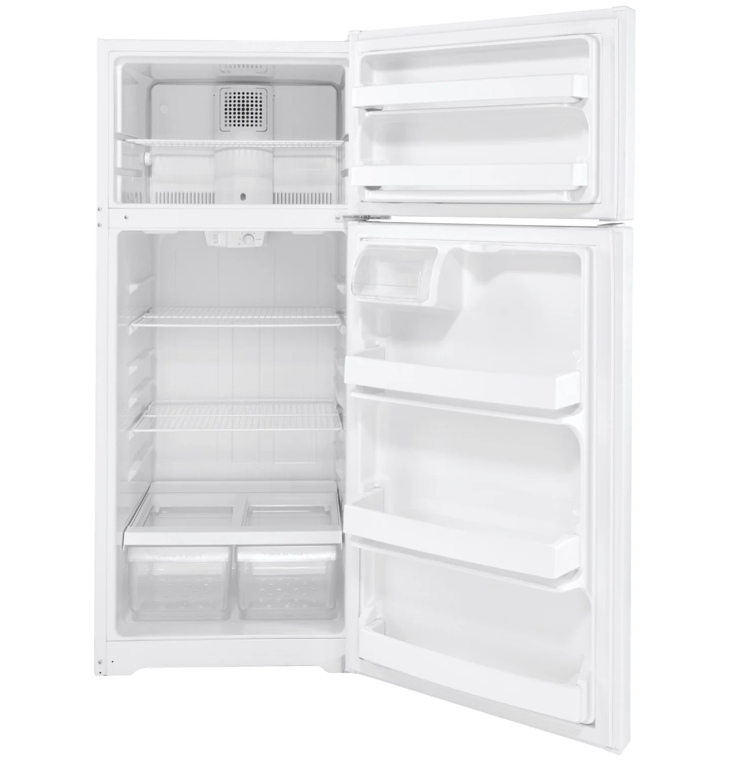GE 28" 17.5 Cu. Ft. White Top-Freezer Refrigerator - GTE18DTNRWW - Image 2