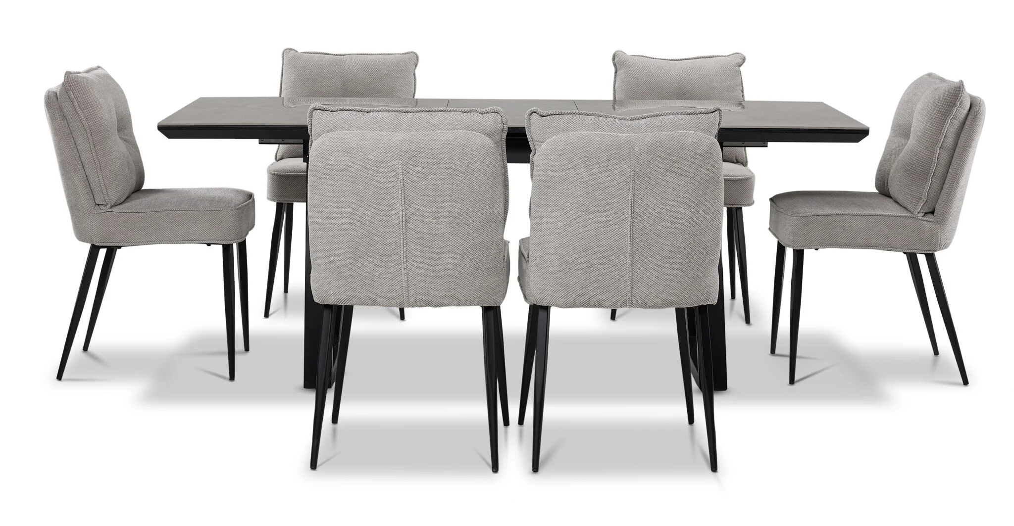 In Full Bloom - Gemini 7-Piece Extendable Dining Set - Grey - Image 5