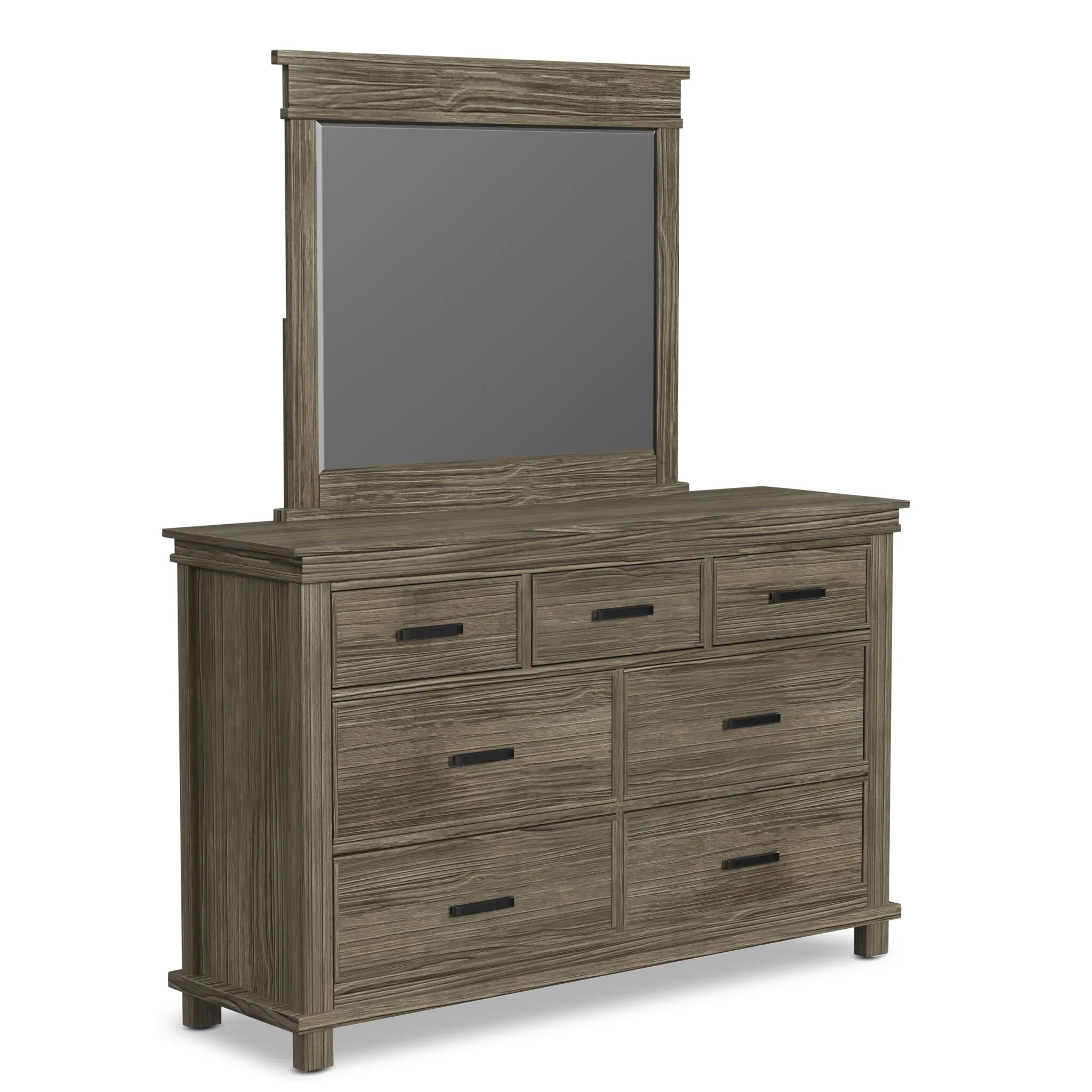 Glacier Point 6-Piece King Panel Bedroom Package - Greystone - Image 4