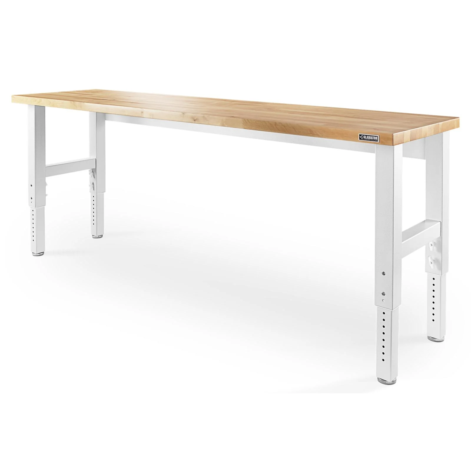 Gladiator Hammered White 8' Adjustable Height Hardwood Workbench - GAWB08HWGW - Image 3