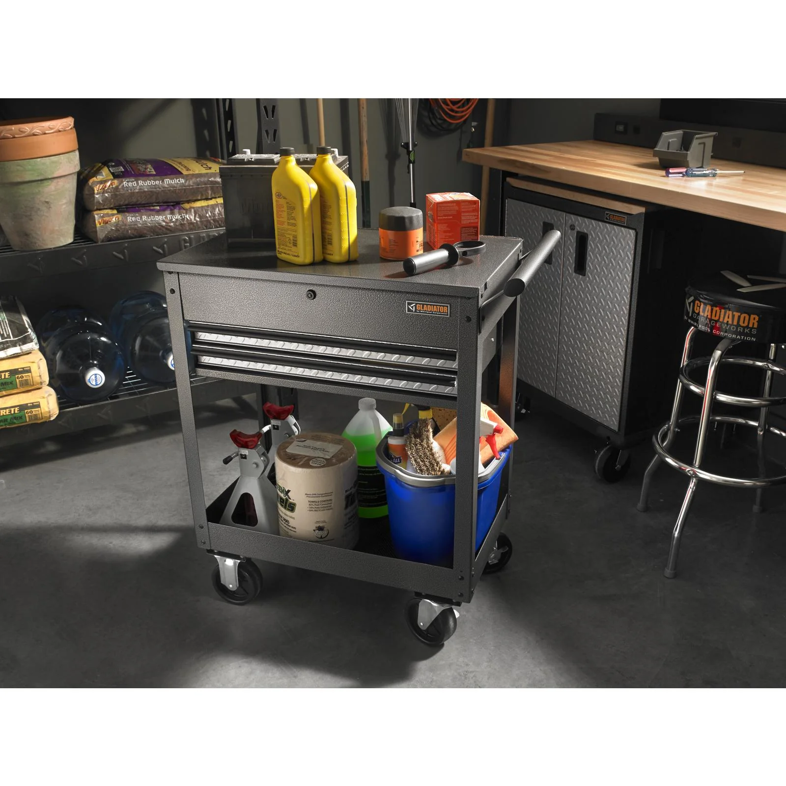 Gladiator Silver Tread 2-Drawer Utility Cart - GAMT28KDFG - Image 4