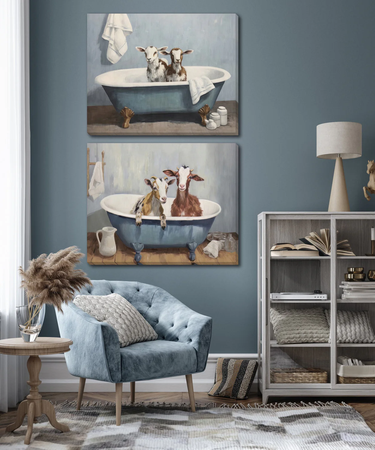 Goat Soak II Wall Art - Blue/Brown - 24 X 30 - Image 2
