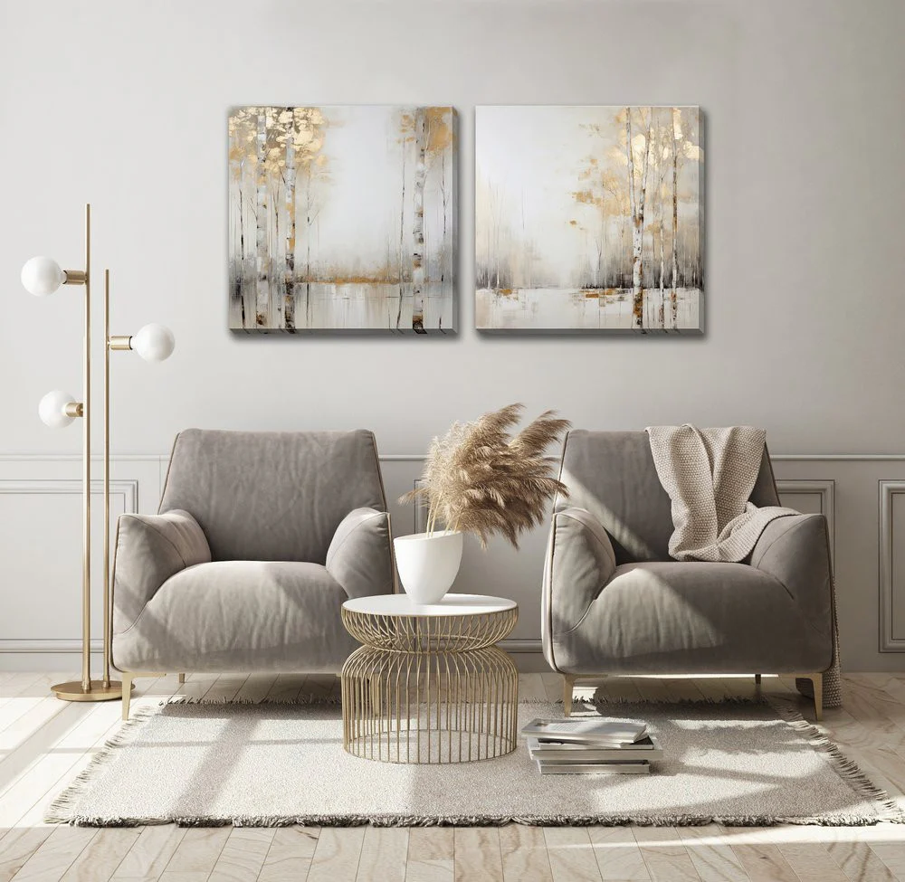Golden Birch II Wall Art - Gold - 24 X 24 - Image 2