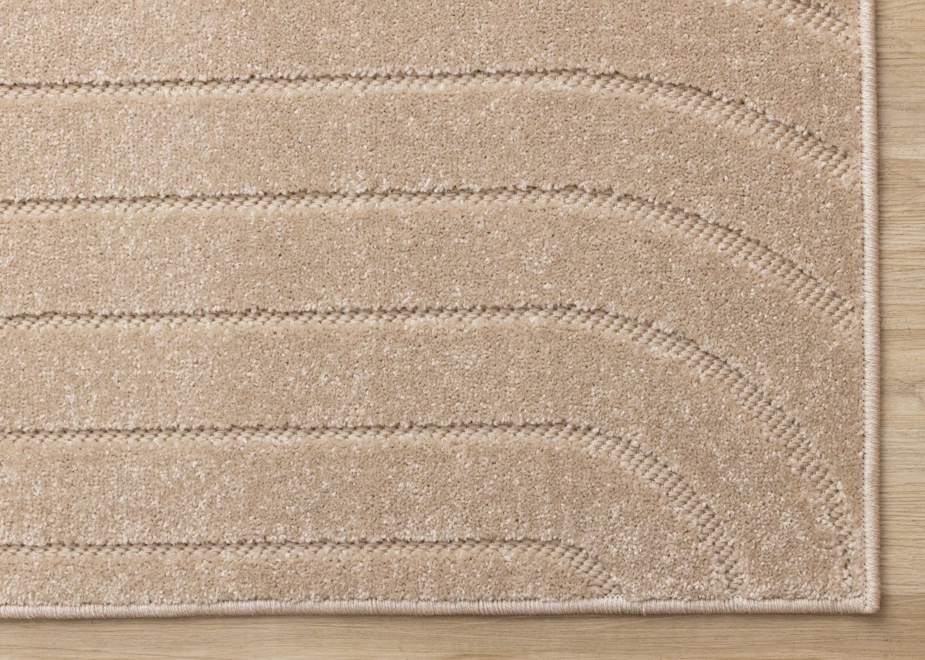 Golden Dunes 6'7" x 9'6" Modern Curved Arches Design Area Rug - Beige - Image 4