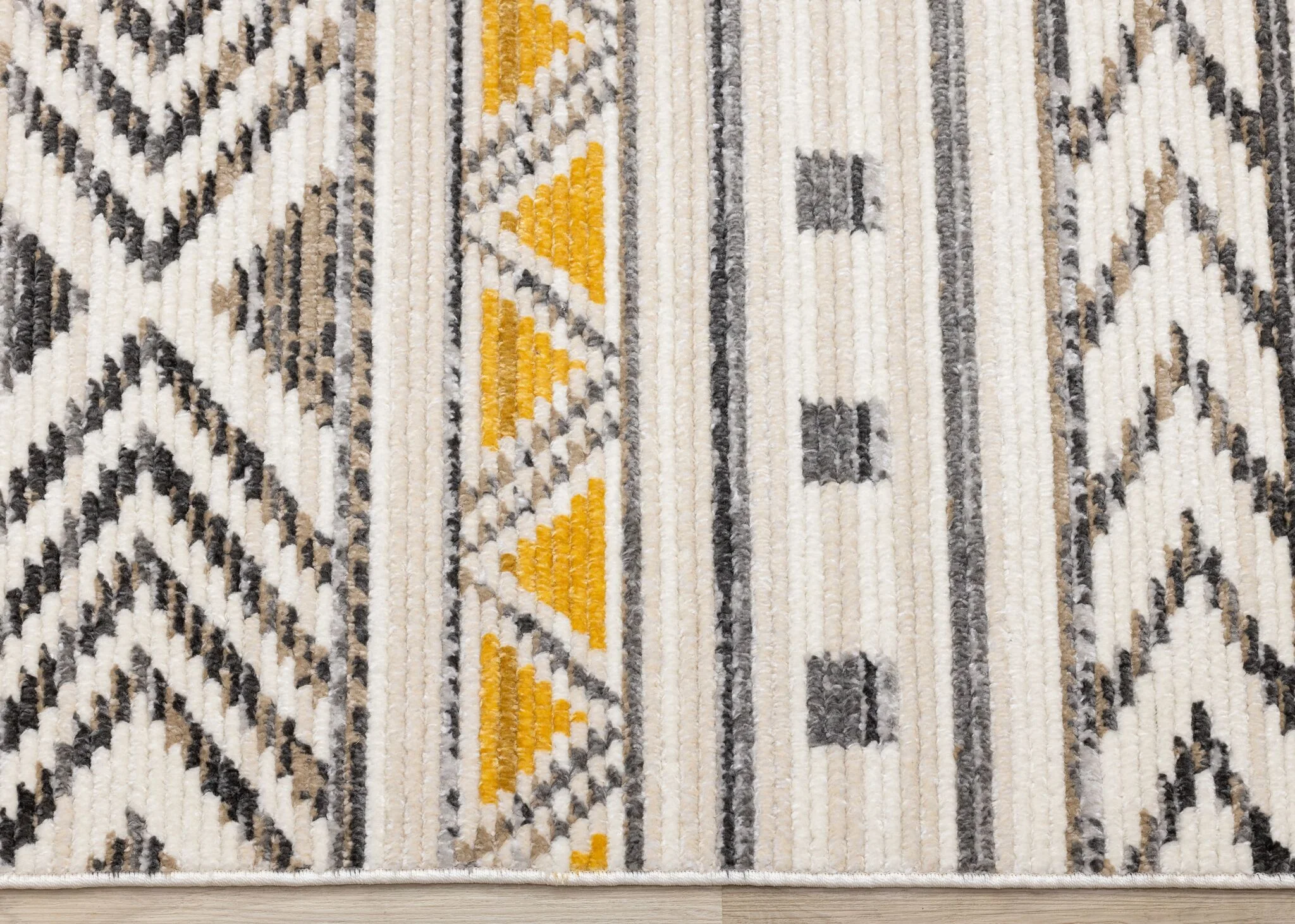 Golden Peaks 5'3" x 7'7" Tribal Area Rug - Grey, Yellow - Image 6