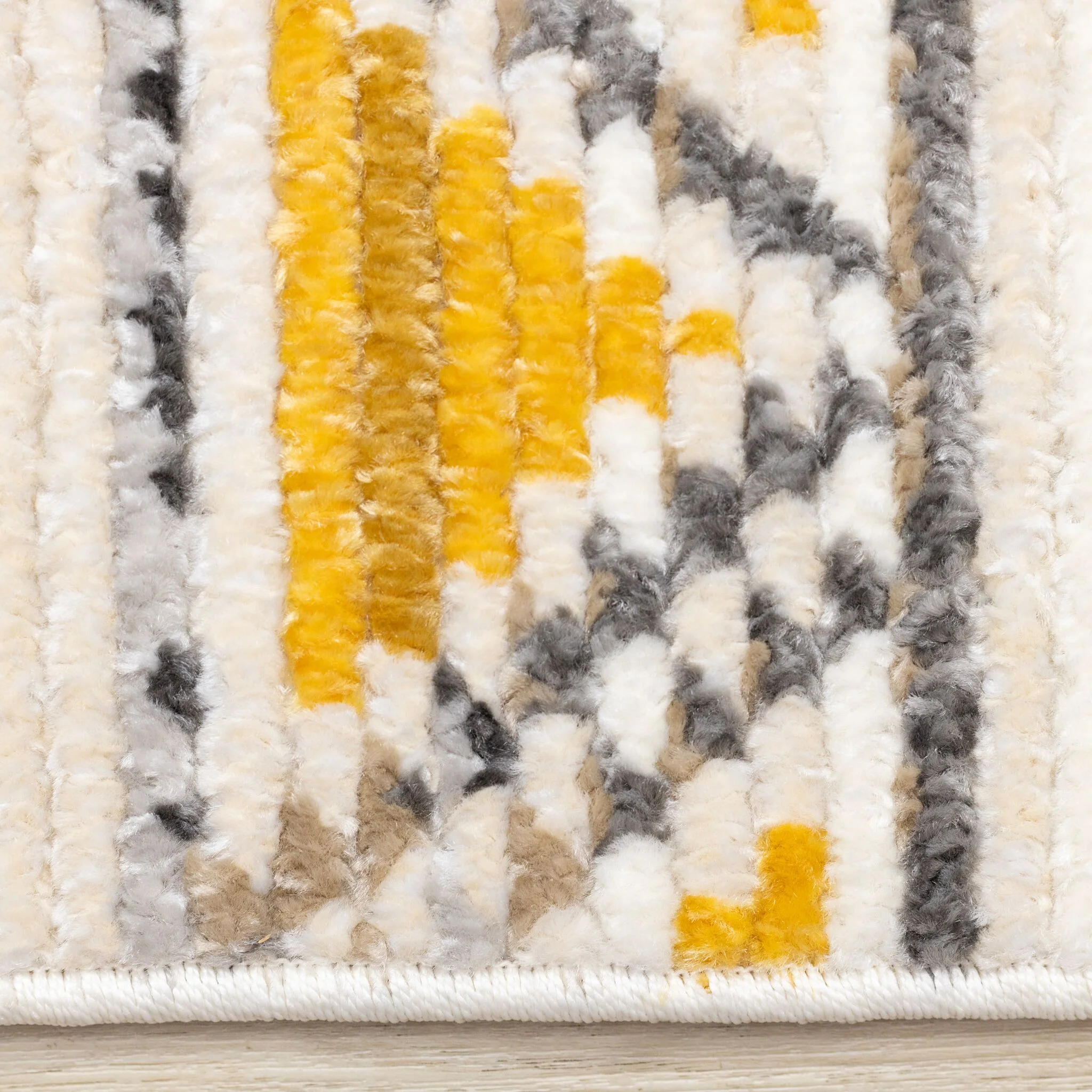 Golden Peaks 7'10" x 10'6" Tribal Area Rug - Grey, Yellow - Image 7