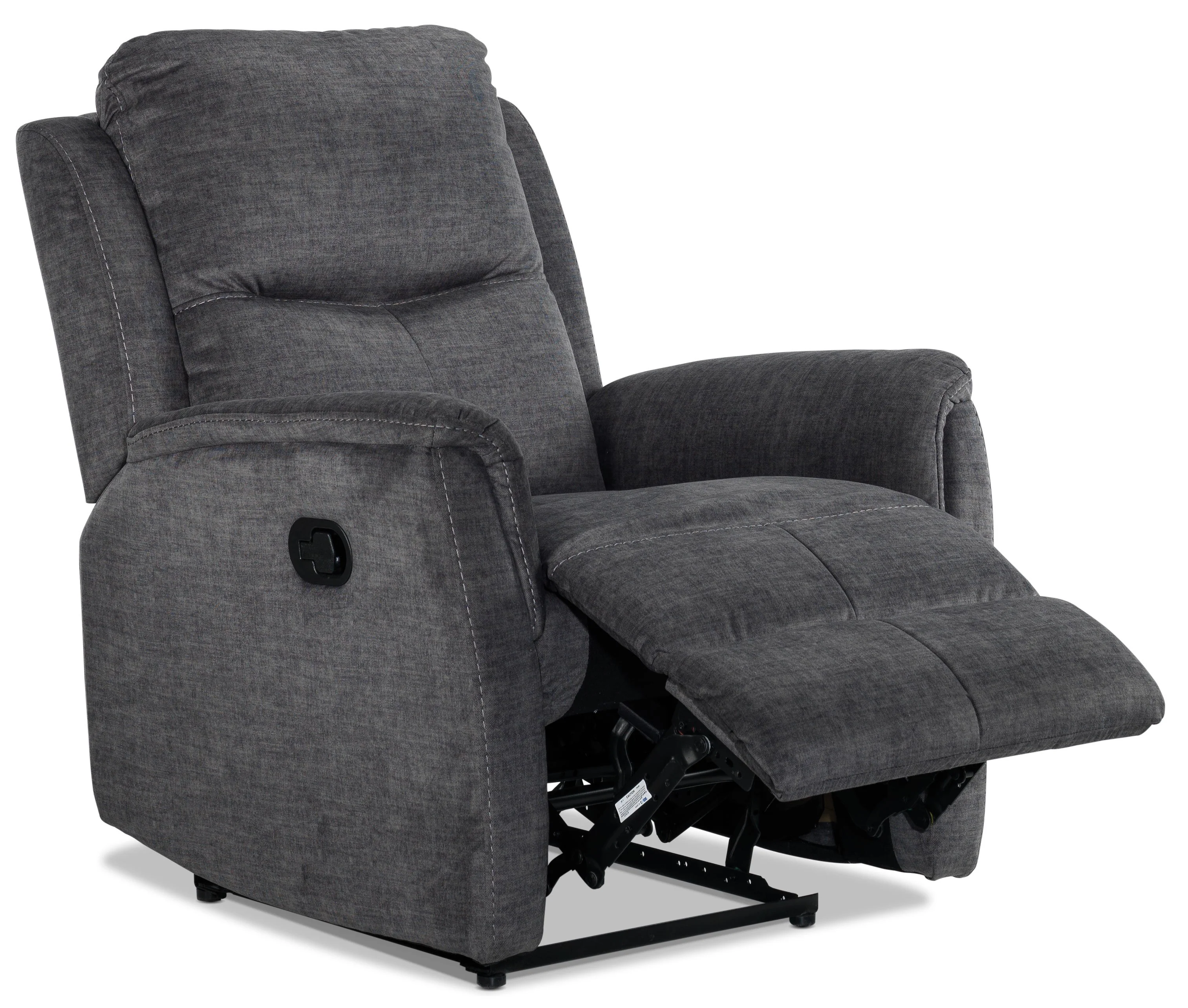 Grayson Reclining Sofa, Reclining Loveseat and Recliner Set - Charcoal - Image 4